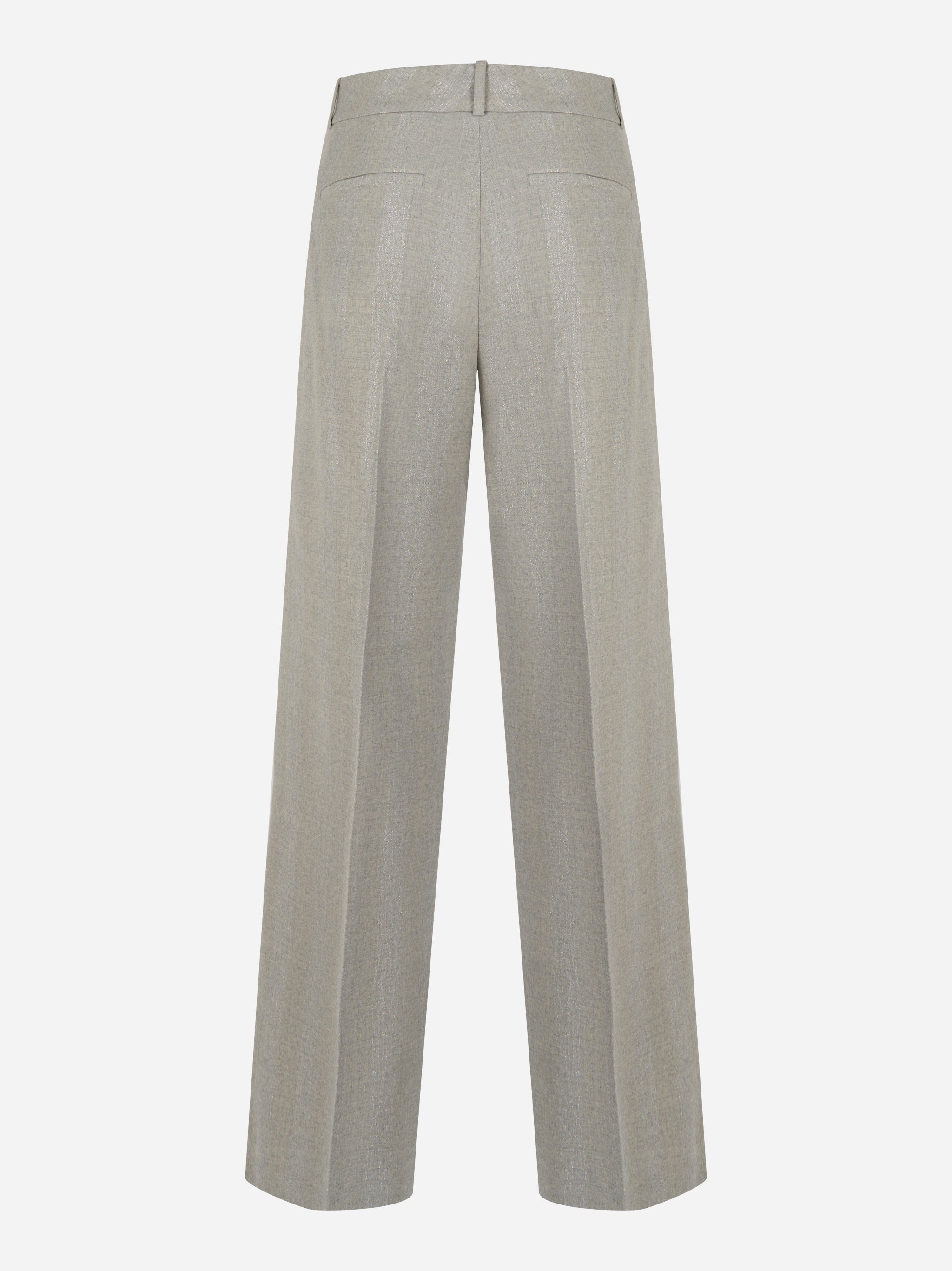 Pantalone dritto in lana e lurex Grigio