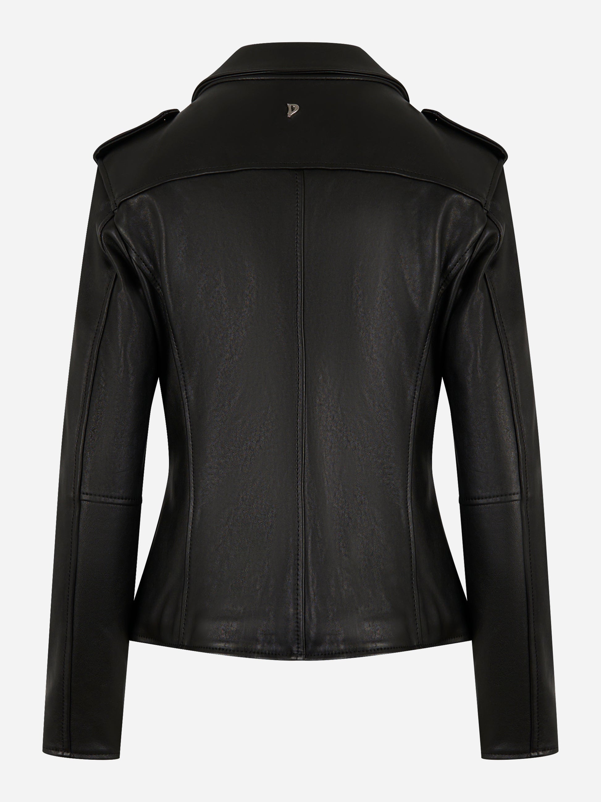 Chiodo slim in nappa Nero