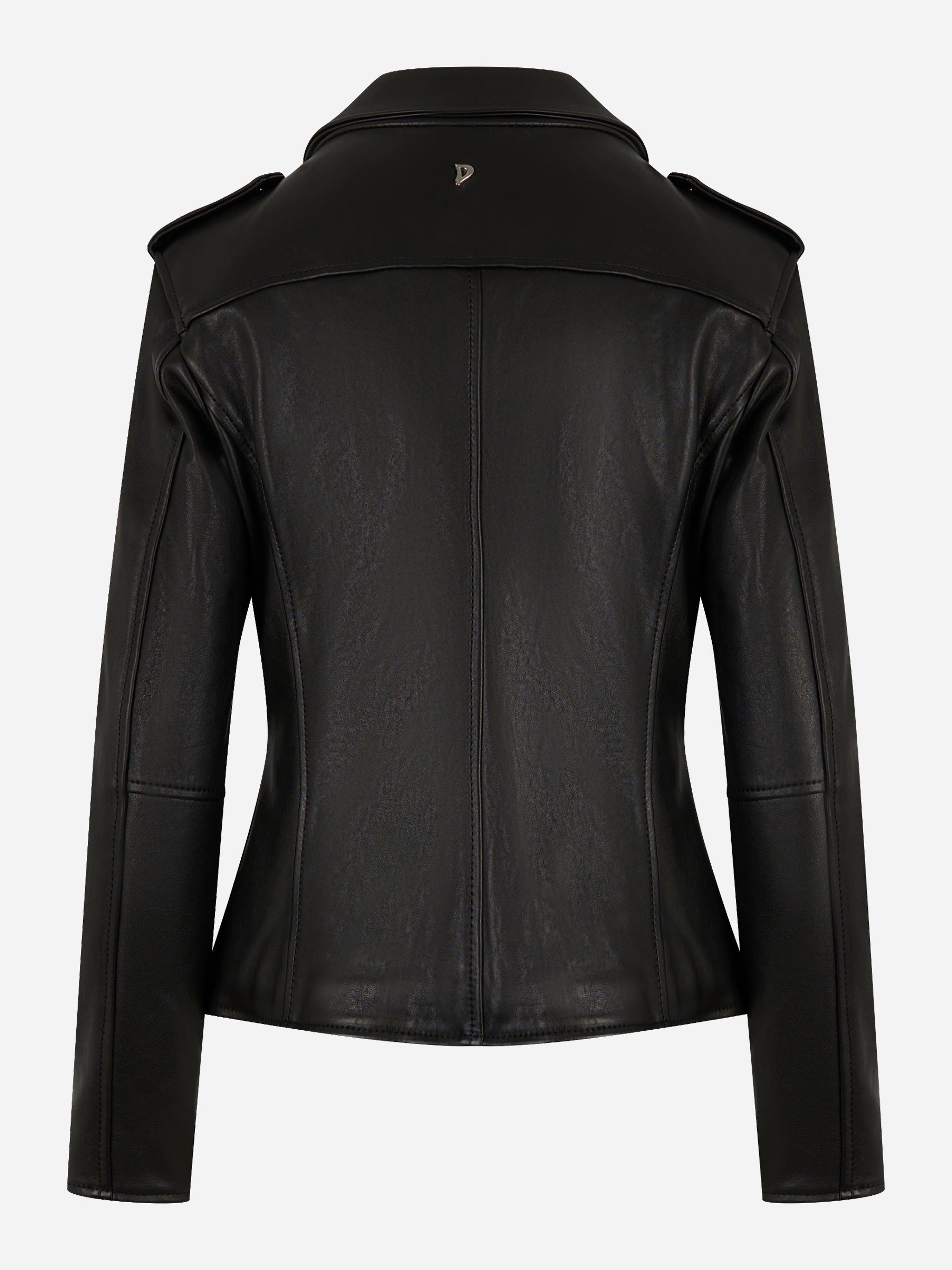 Chiodo slim in nappa Nero
