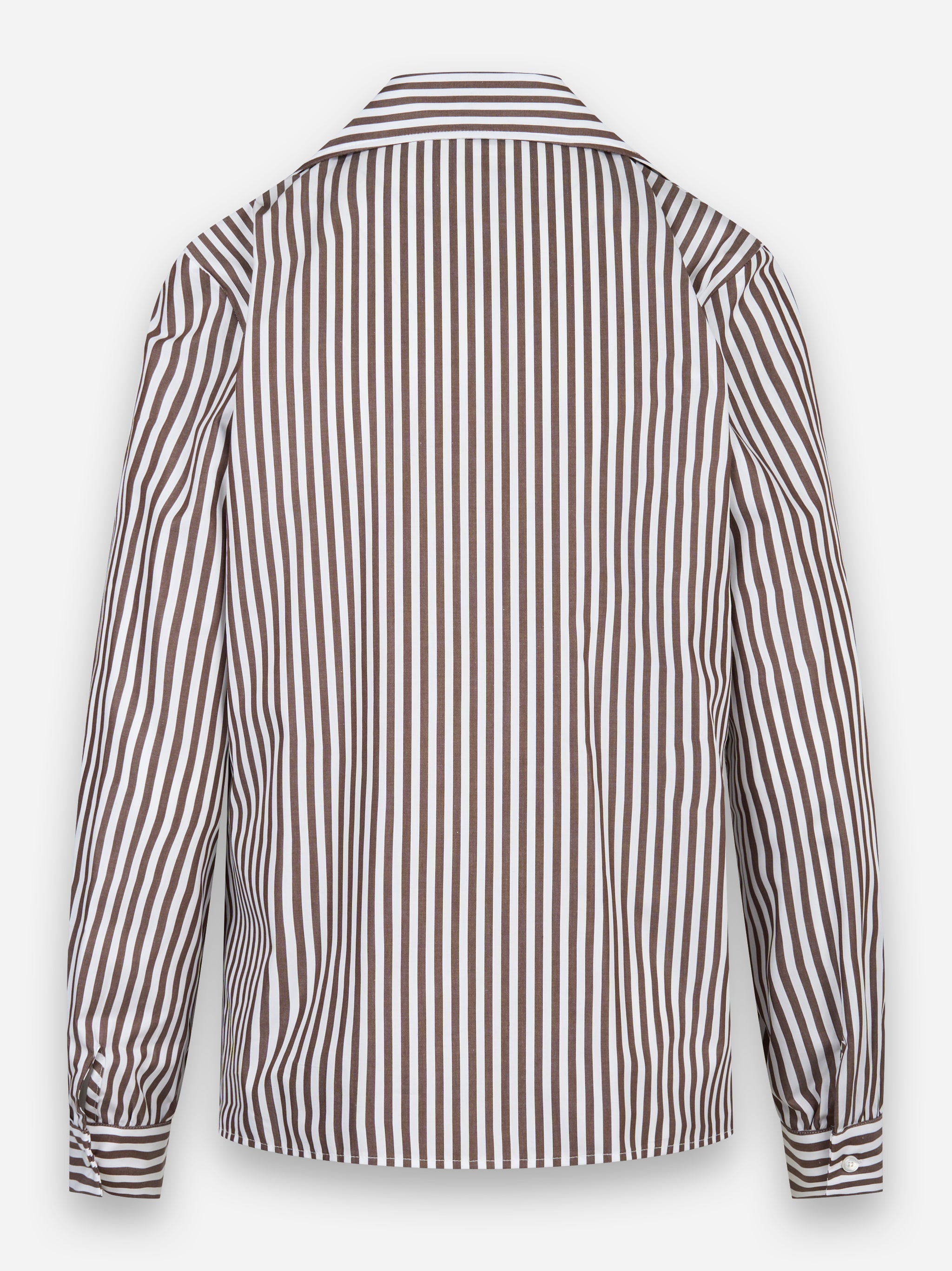 Camicia in cotone con motivo a righe Marrone