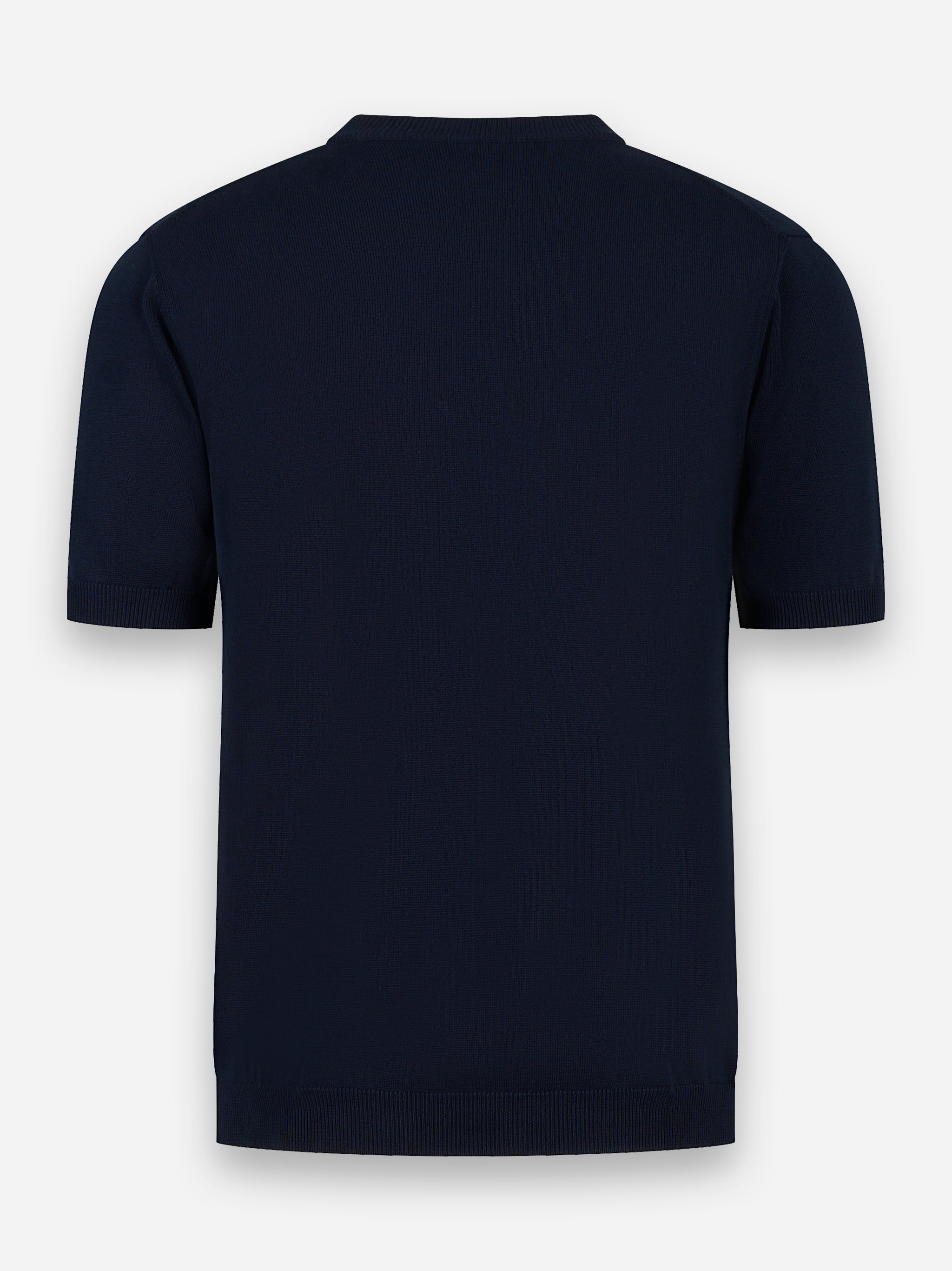 Maglia manica corta con intarsio in ciniglia Blu