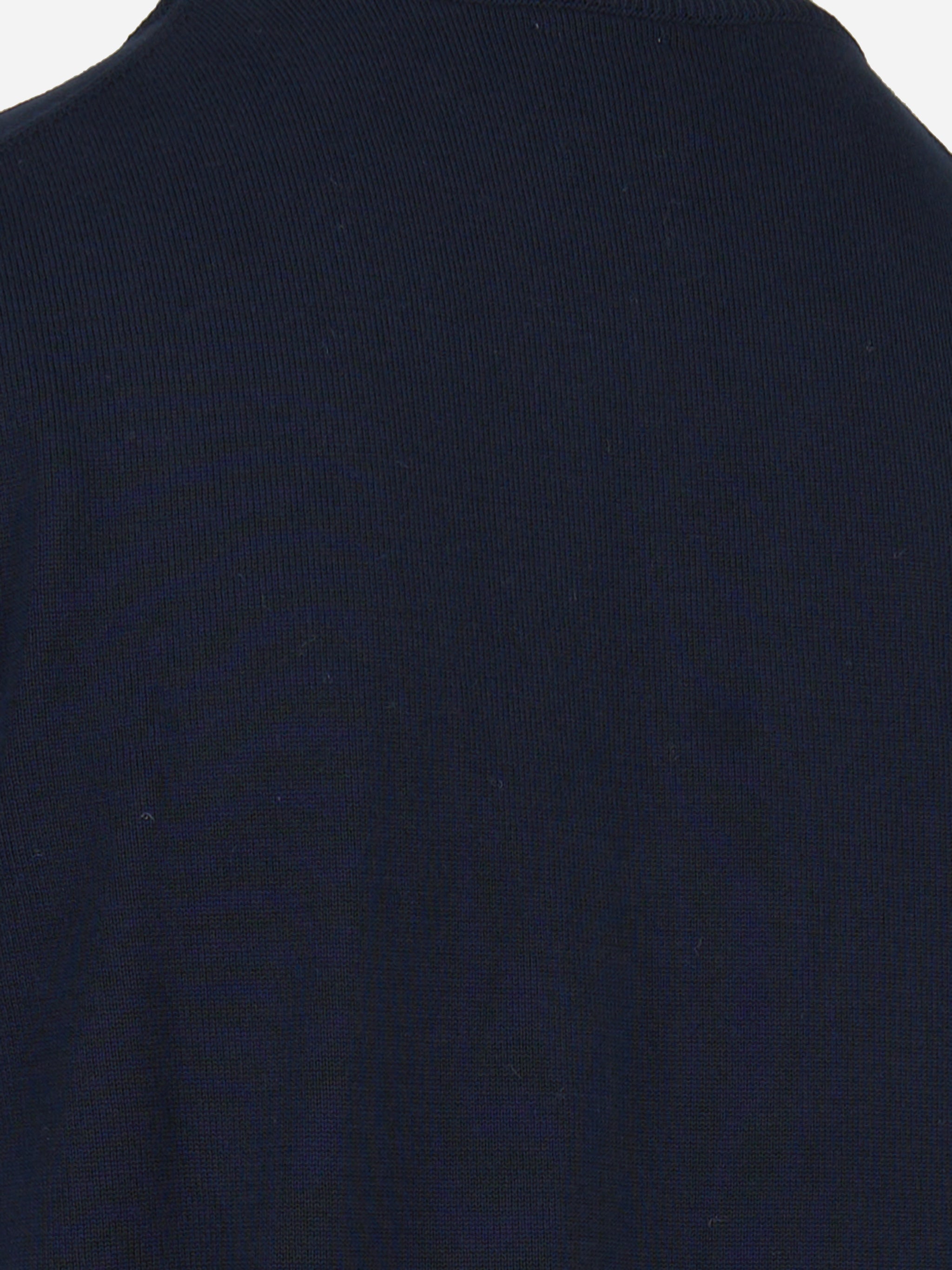 Maglia manica corta con intarsio in ciniglia Blu
