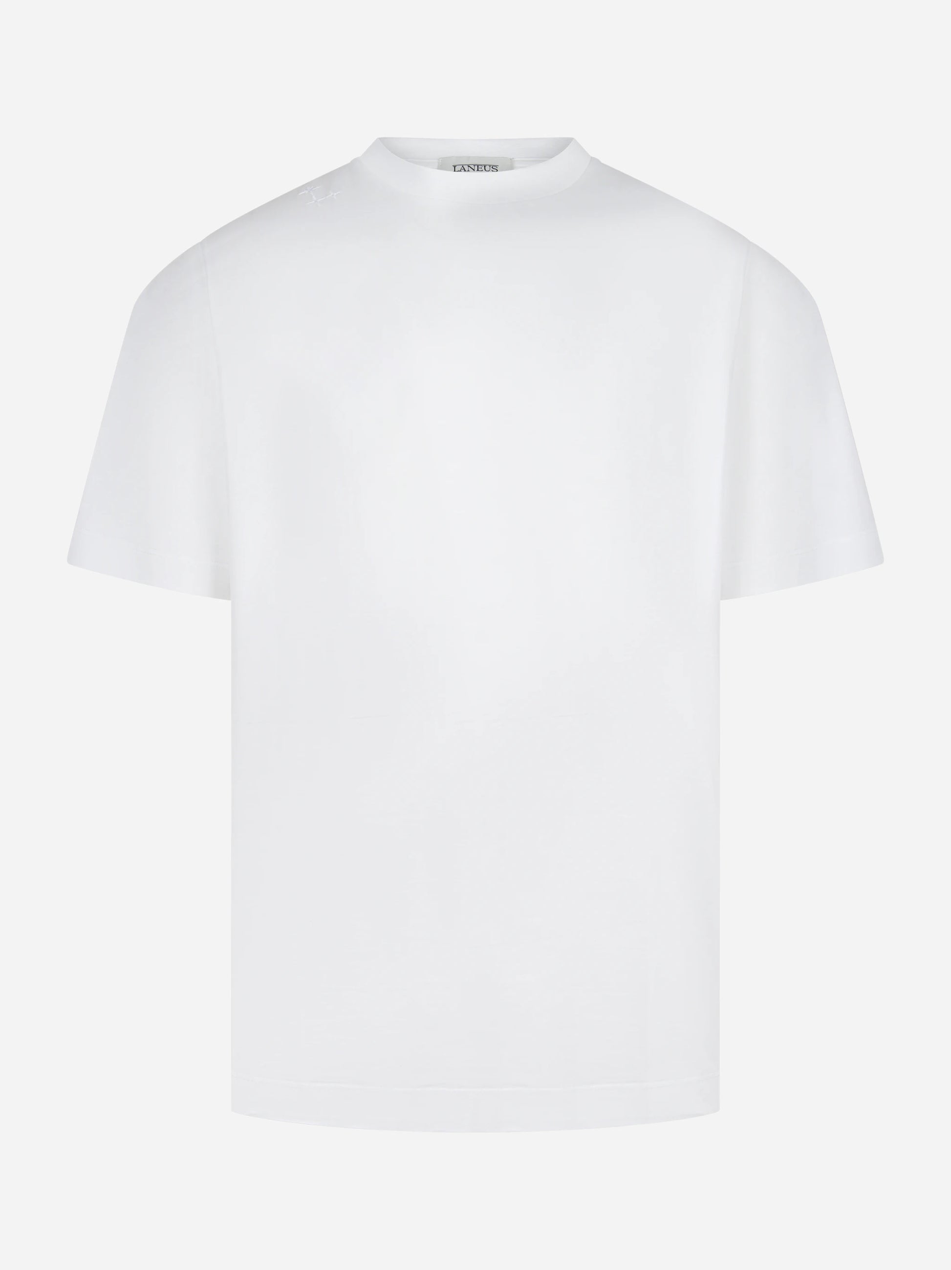 T-shirt girocollo oversize in cotone bianco con ricamo