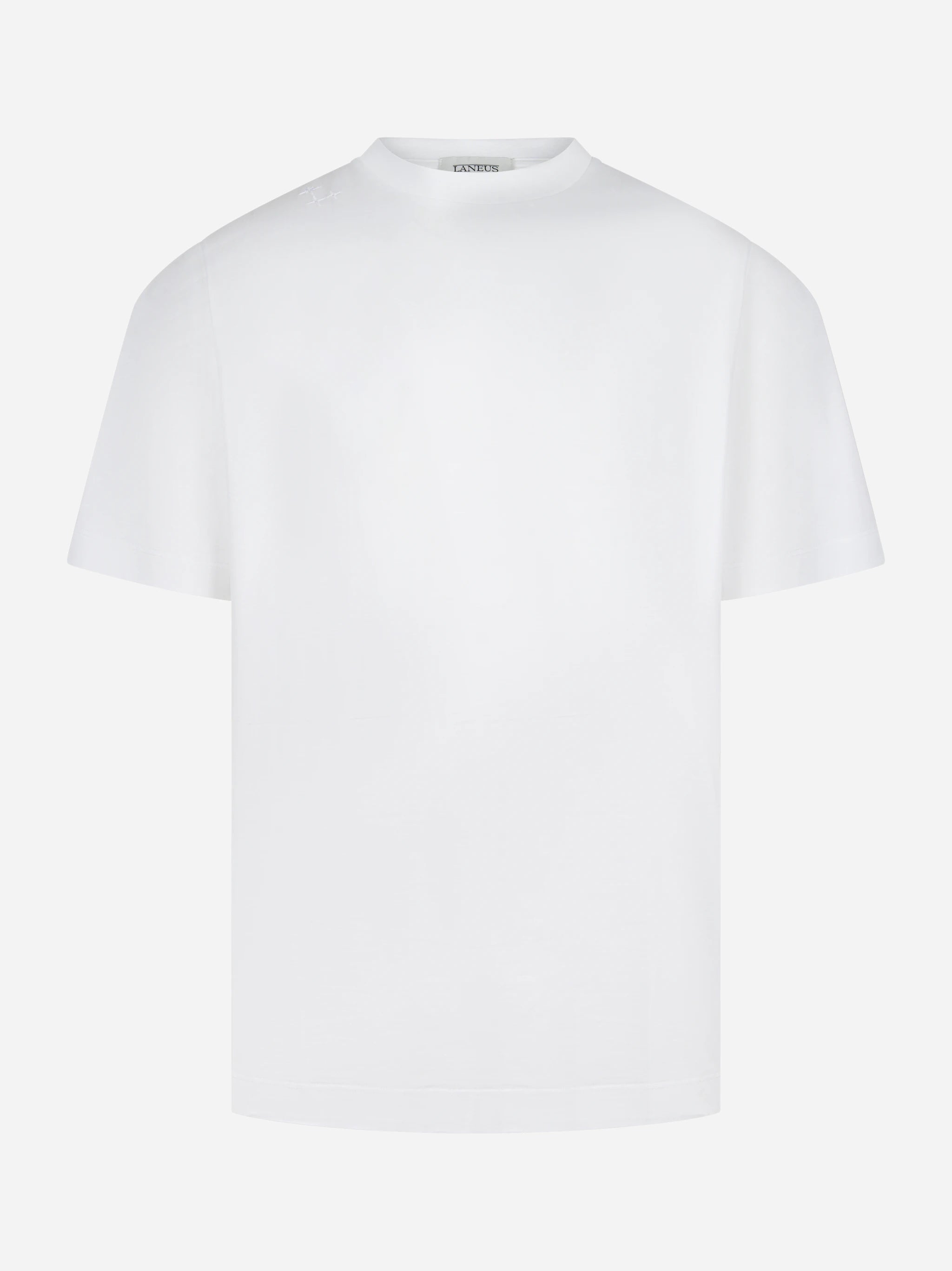 T-shirt girocollo oversize in cotone bianco con ricamo