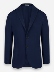 Blazer in jersey con rever a specchio e tasche a toppa Blu