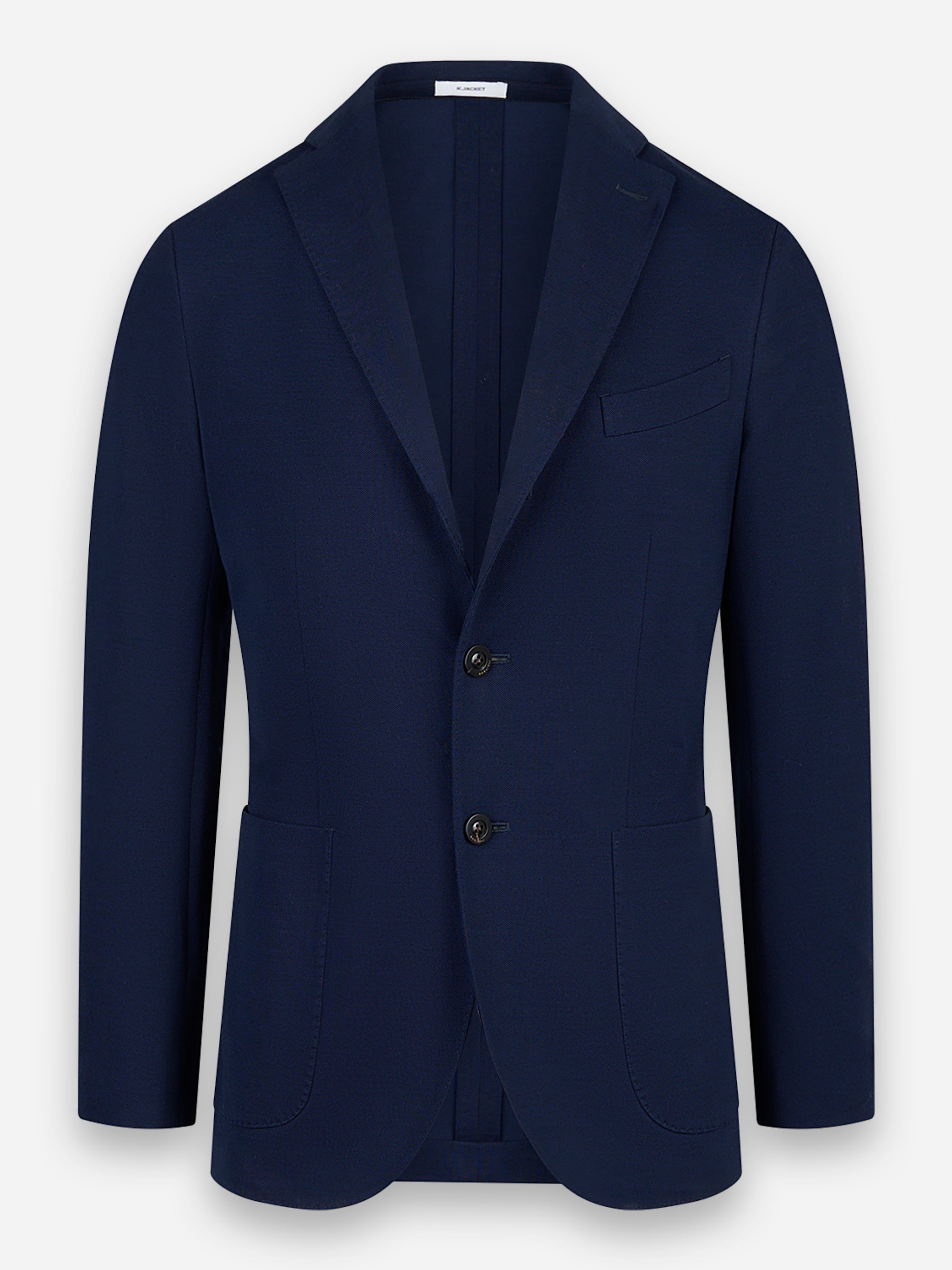 Blazer in jersey con rever a specchio e tasche a toppa Blu