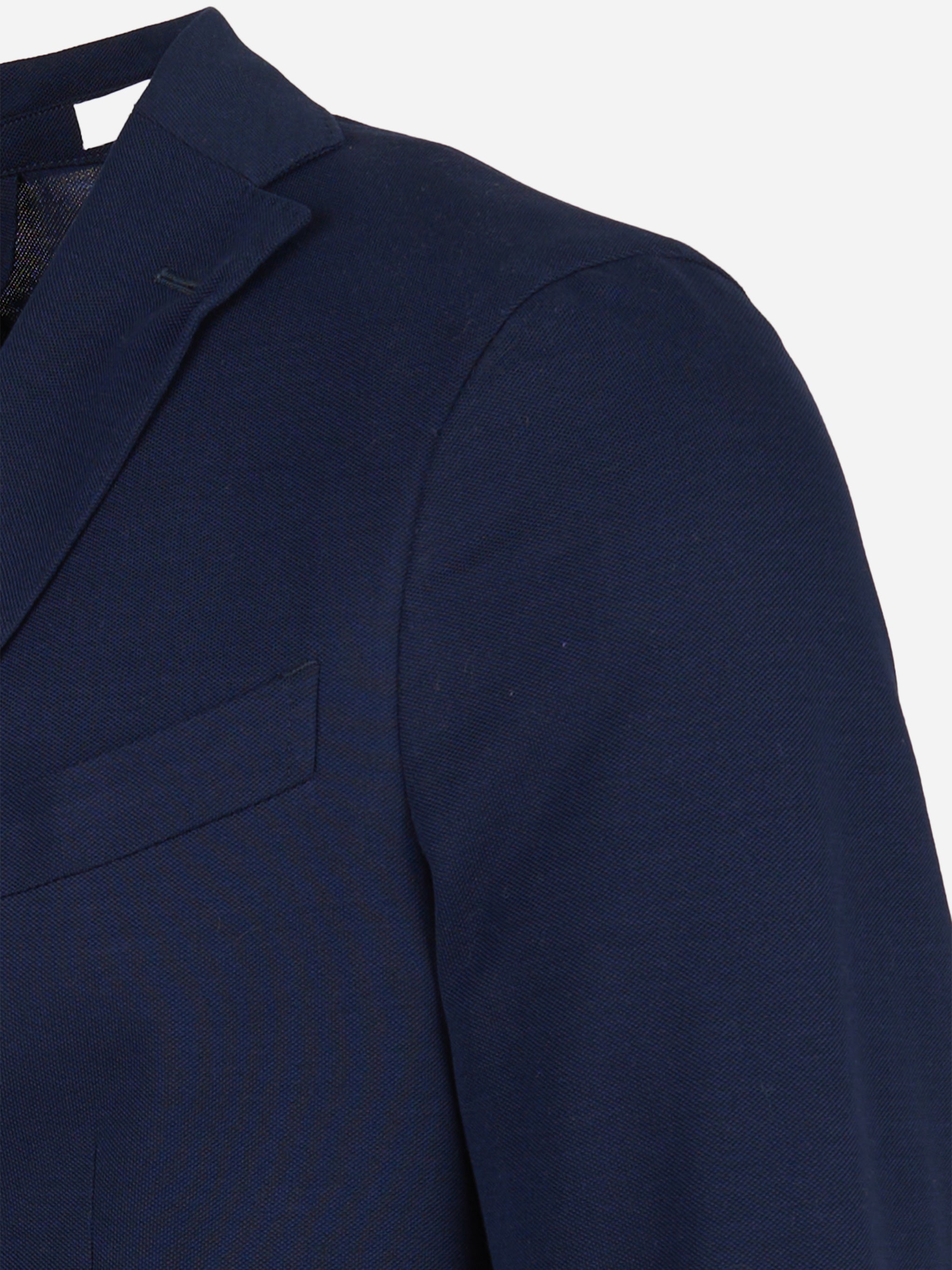 Blazer in jersey con rever a specchio e tasche a toppa Blu
