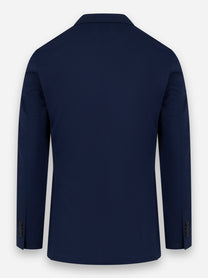 Blazer in jersey con rever a specchio e tasche a toppa Blu