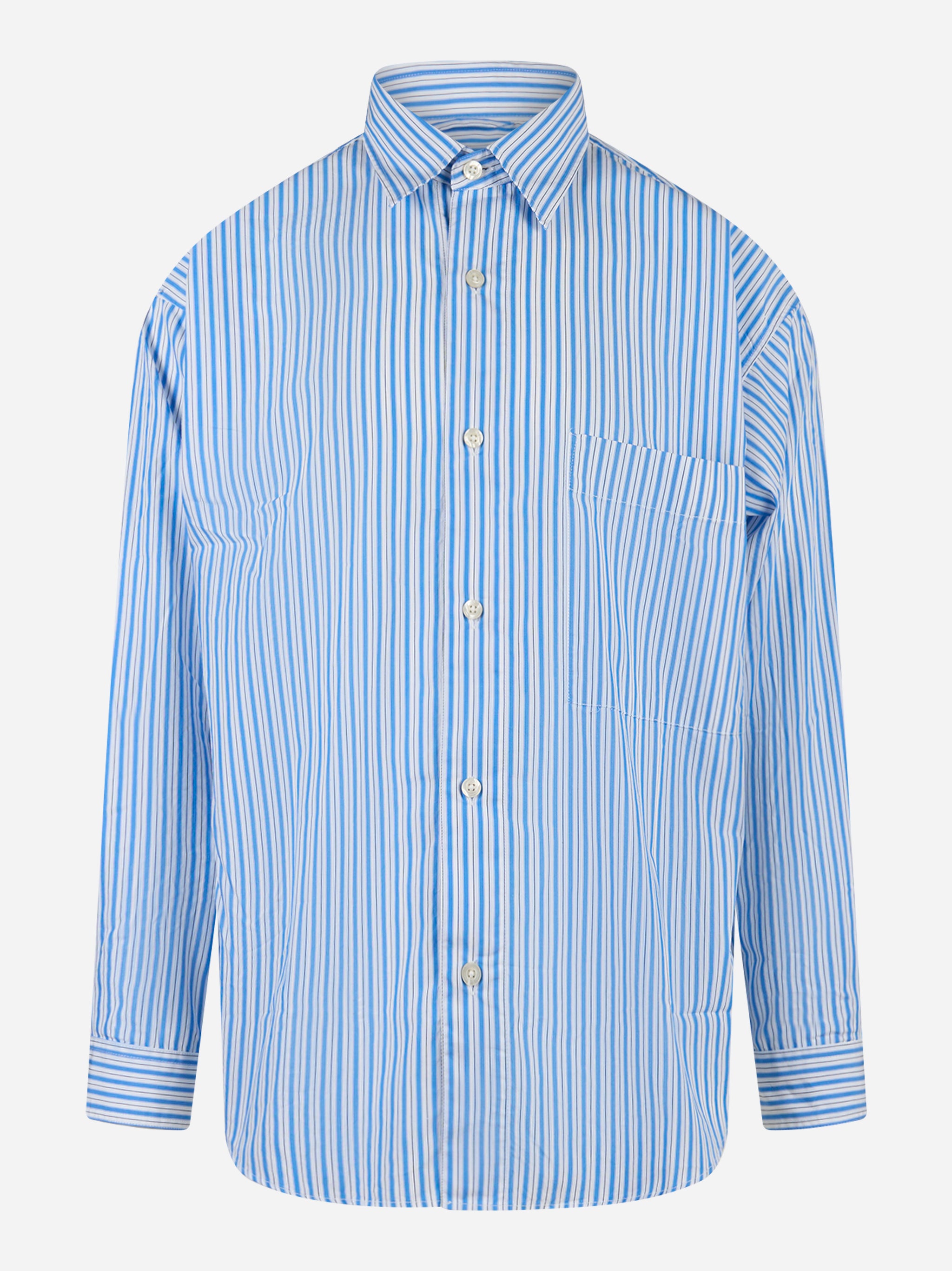 Camicia loose fit motico a righe Blu