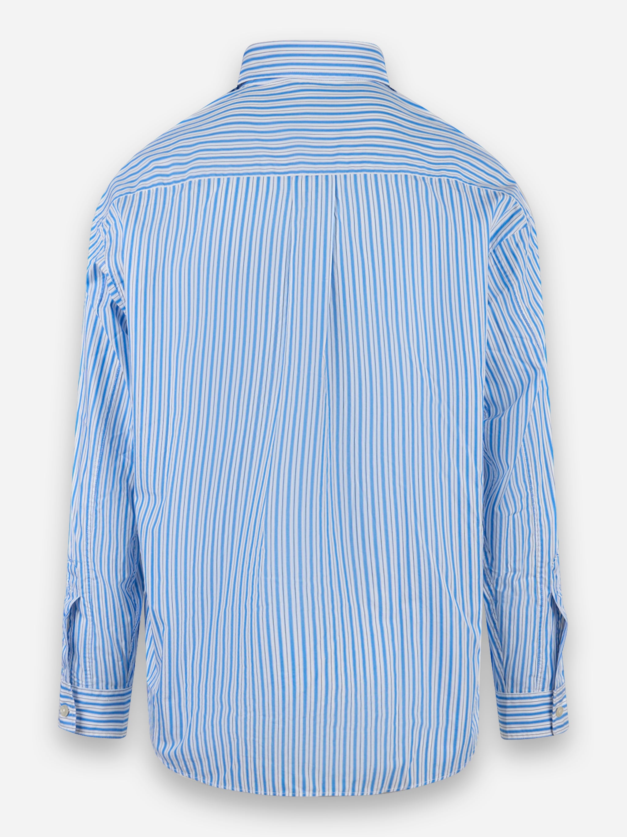 Camicia loose fit motico a righe Blu
