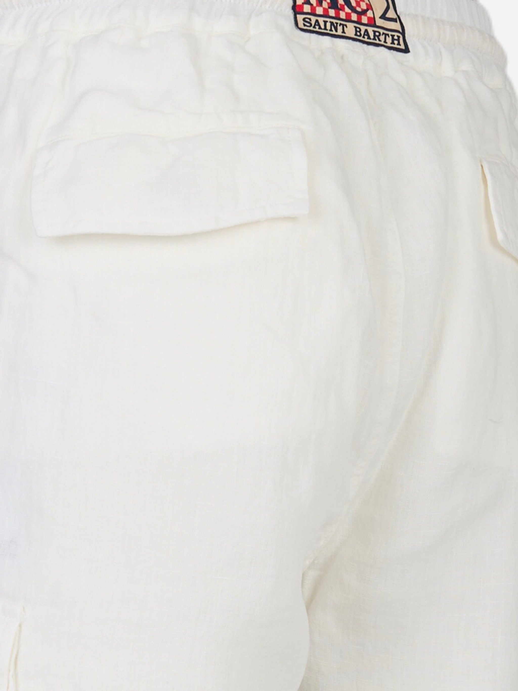 Shorts Marseille in lino Bianco