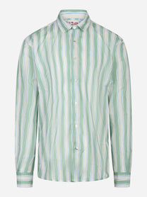Camicia manica lunga Sikelia con motivo a righe verde