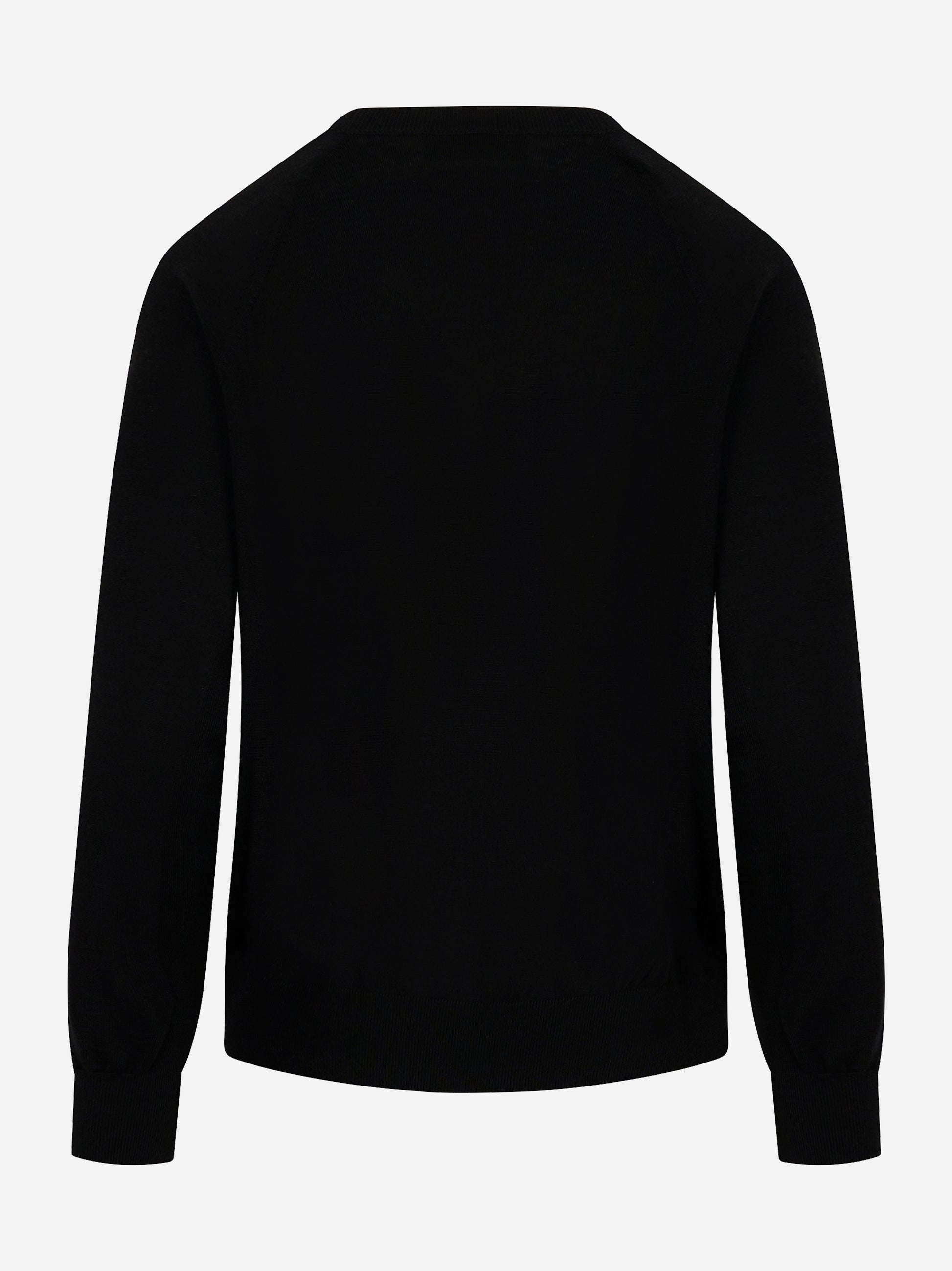 Maglia tricot scollo V Nero