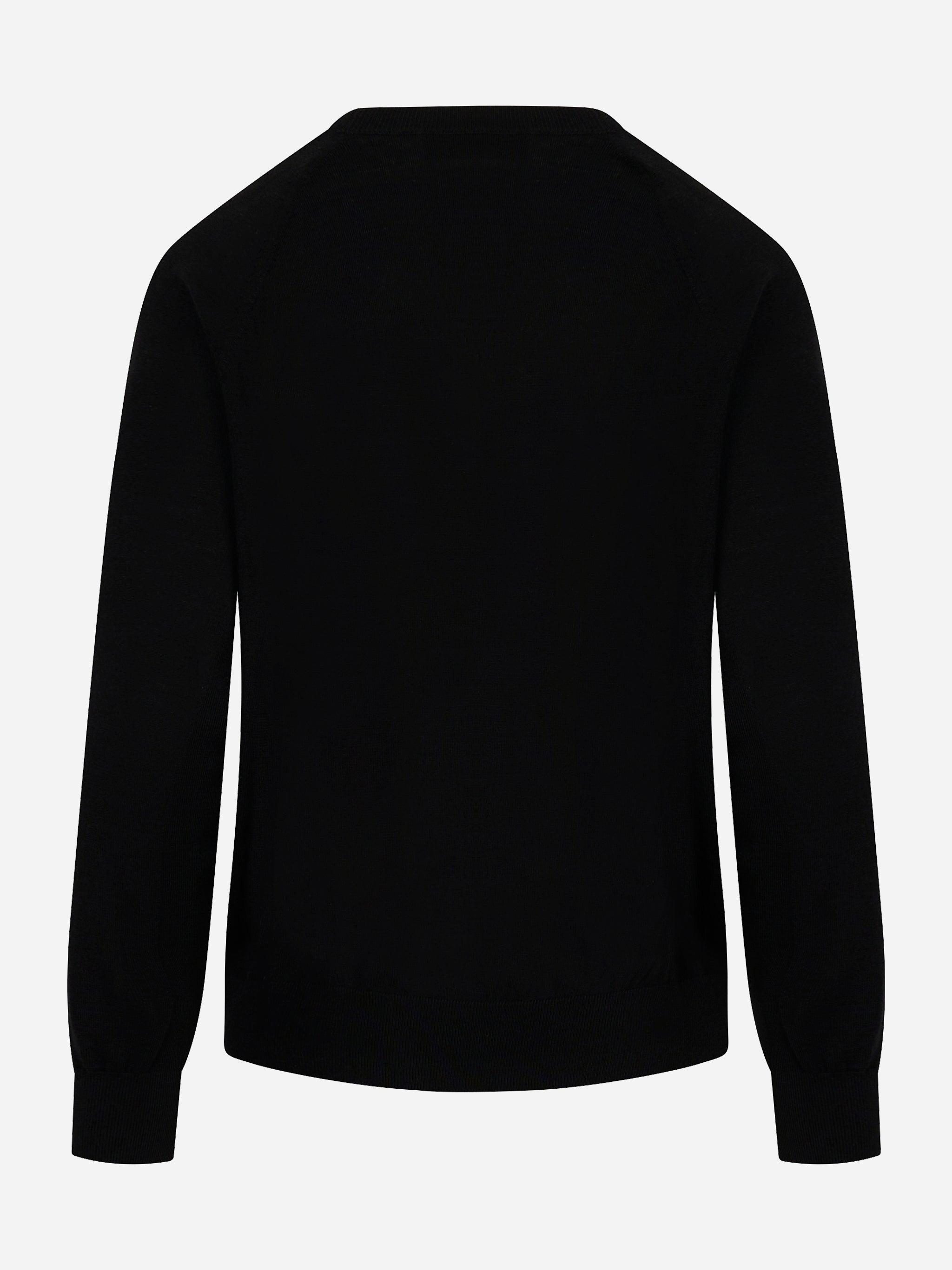 Maglia tricot scollo V Nero