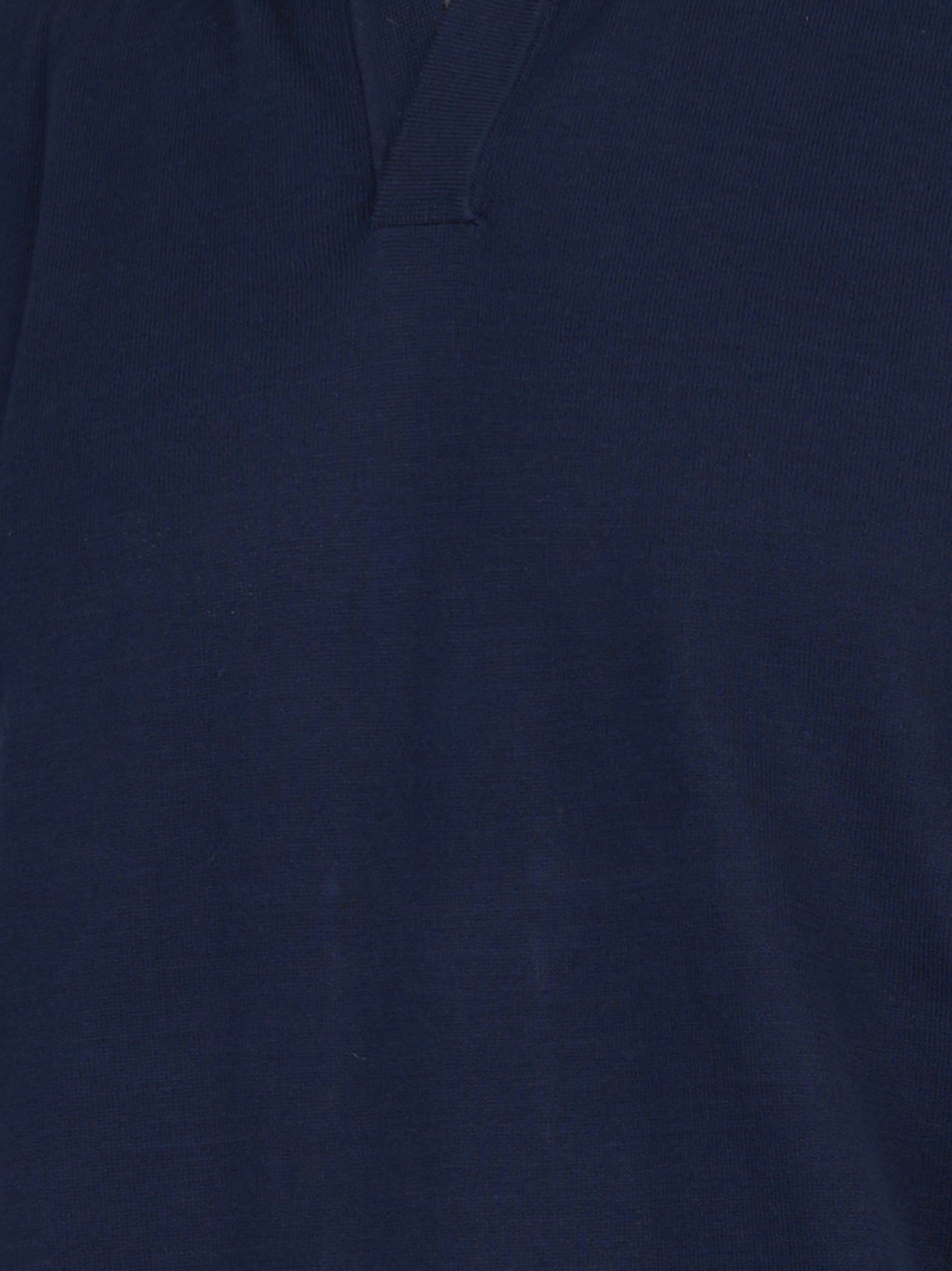Polo Sloan con collo skipper in cotone Blu