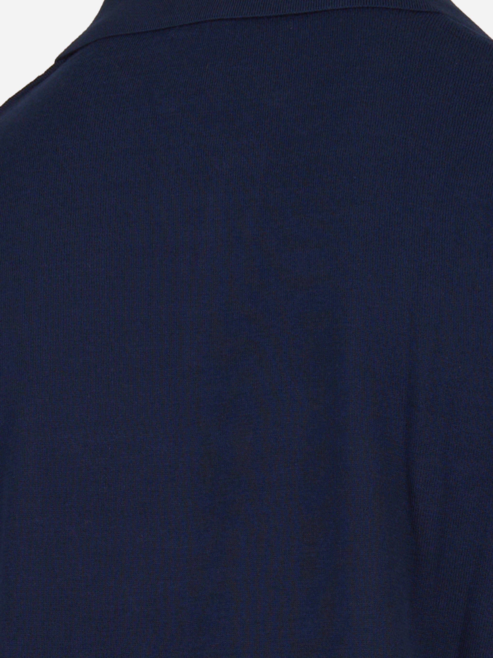 Polo Sloan con collo skipper in cotone Blu