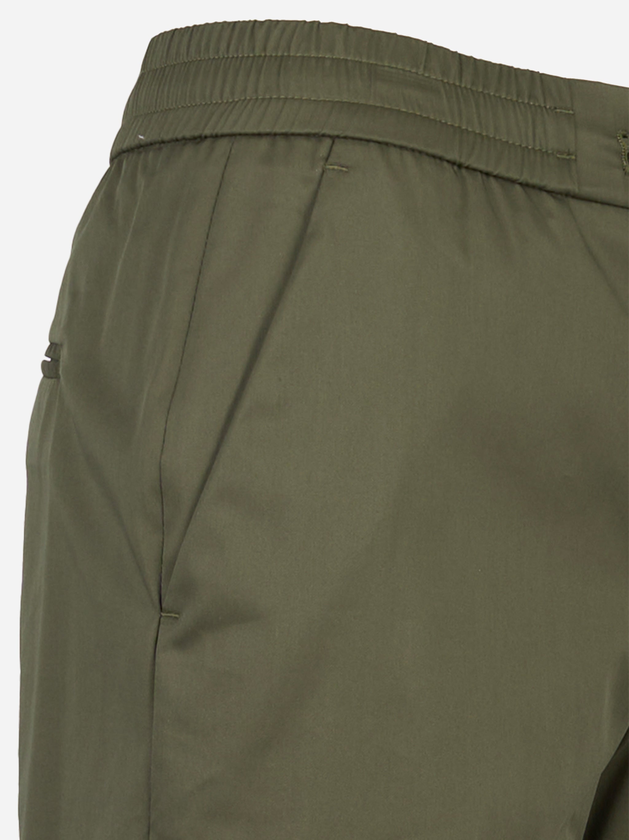 Pantalone Erika in popeline con elastico in vita Verde