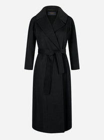 Cappotto Paola in double di lana con cintura Grigio