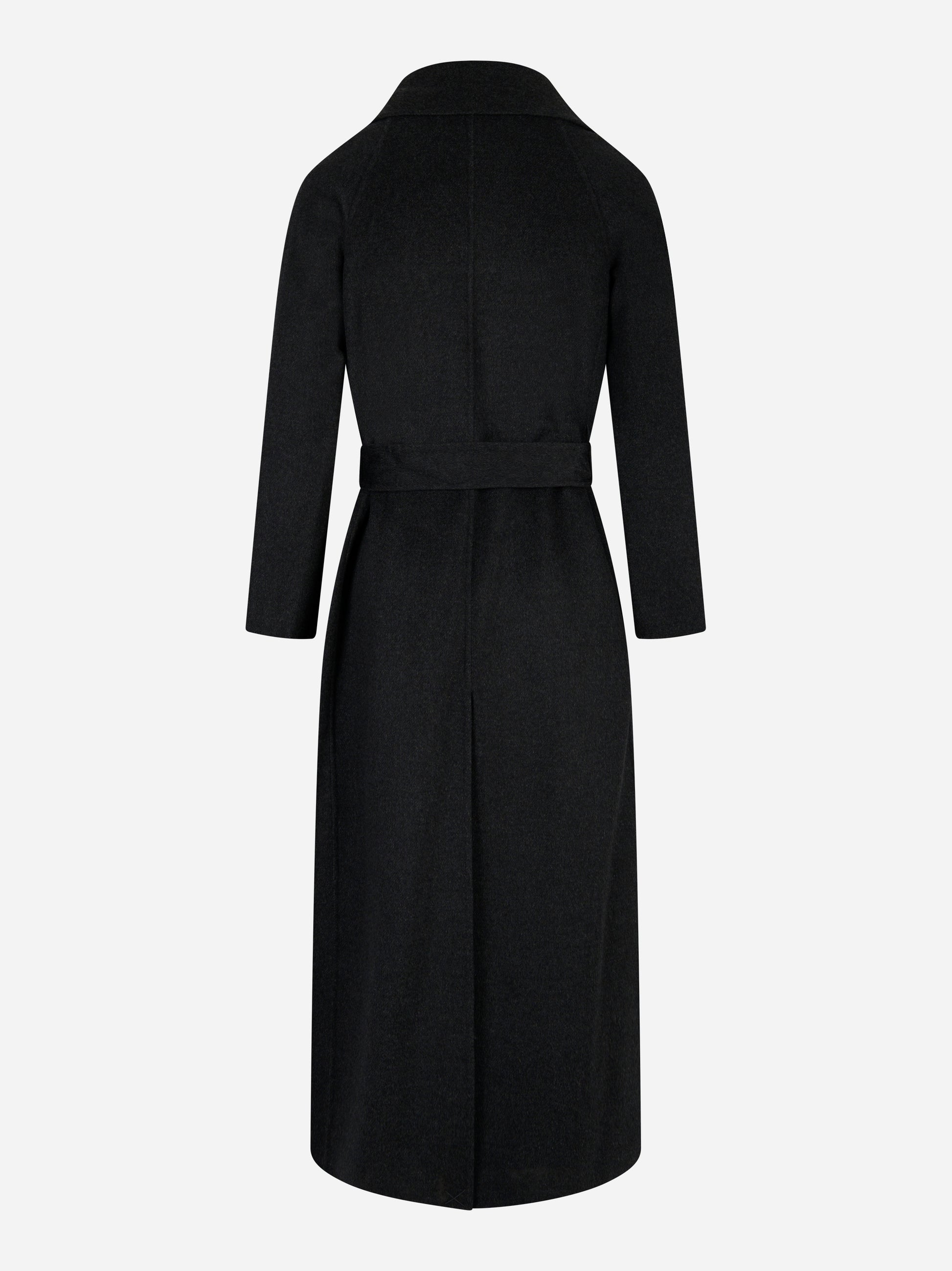 Cappotto Paola in double di lana con cintura Grigio