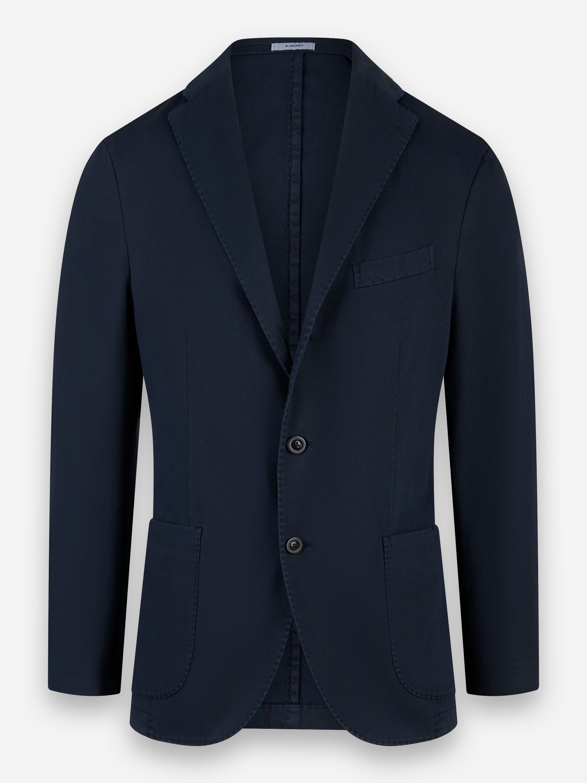 Blazer in cotone con tasche a toppa Blu