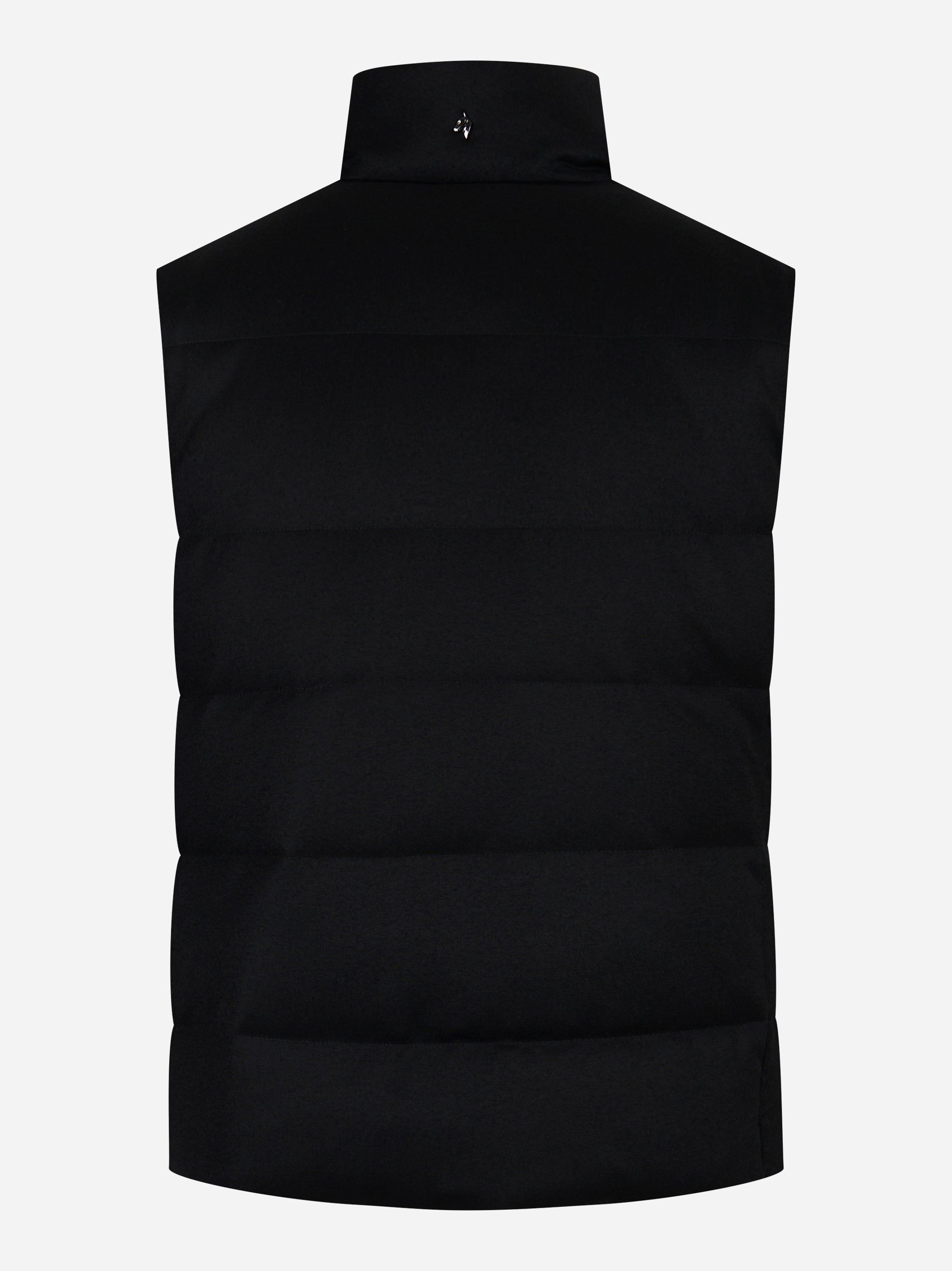 Gilet in lana con interno in piuma Nero