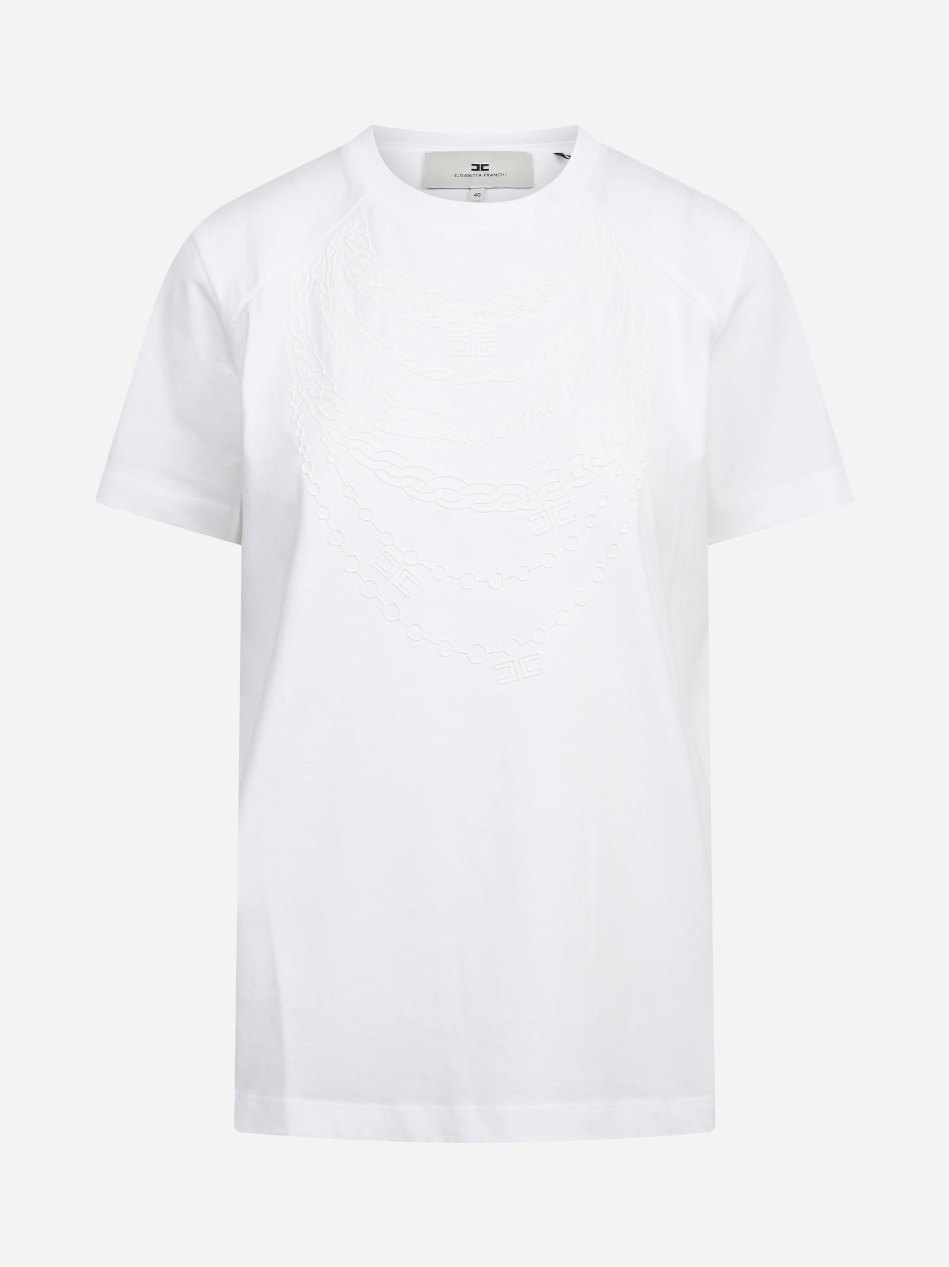 T-shirt girocollo in cotone bianca