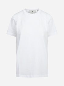 T-shirt girocollo in cotone bianca