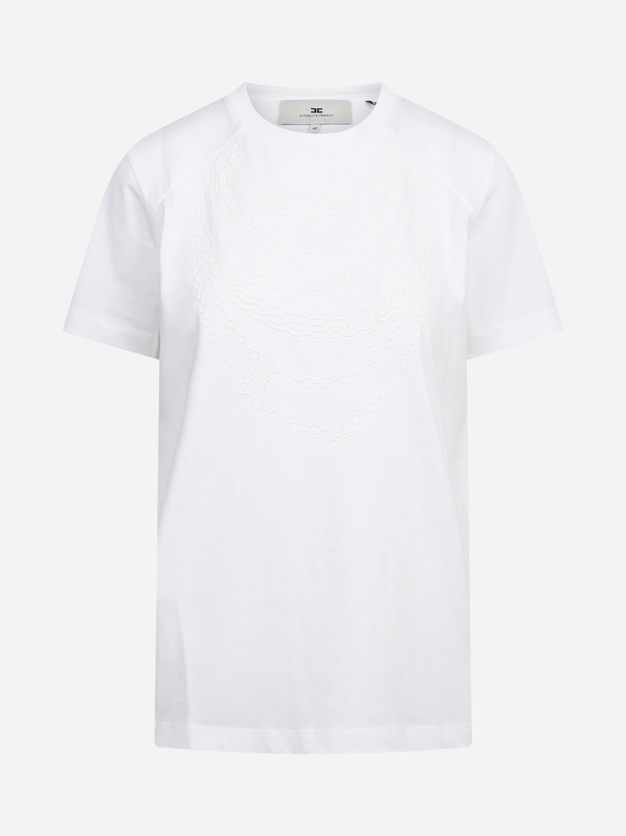 T-shirt girocollo in cotone bianca
