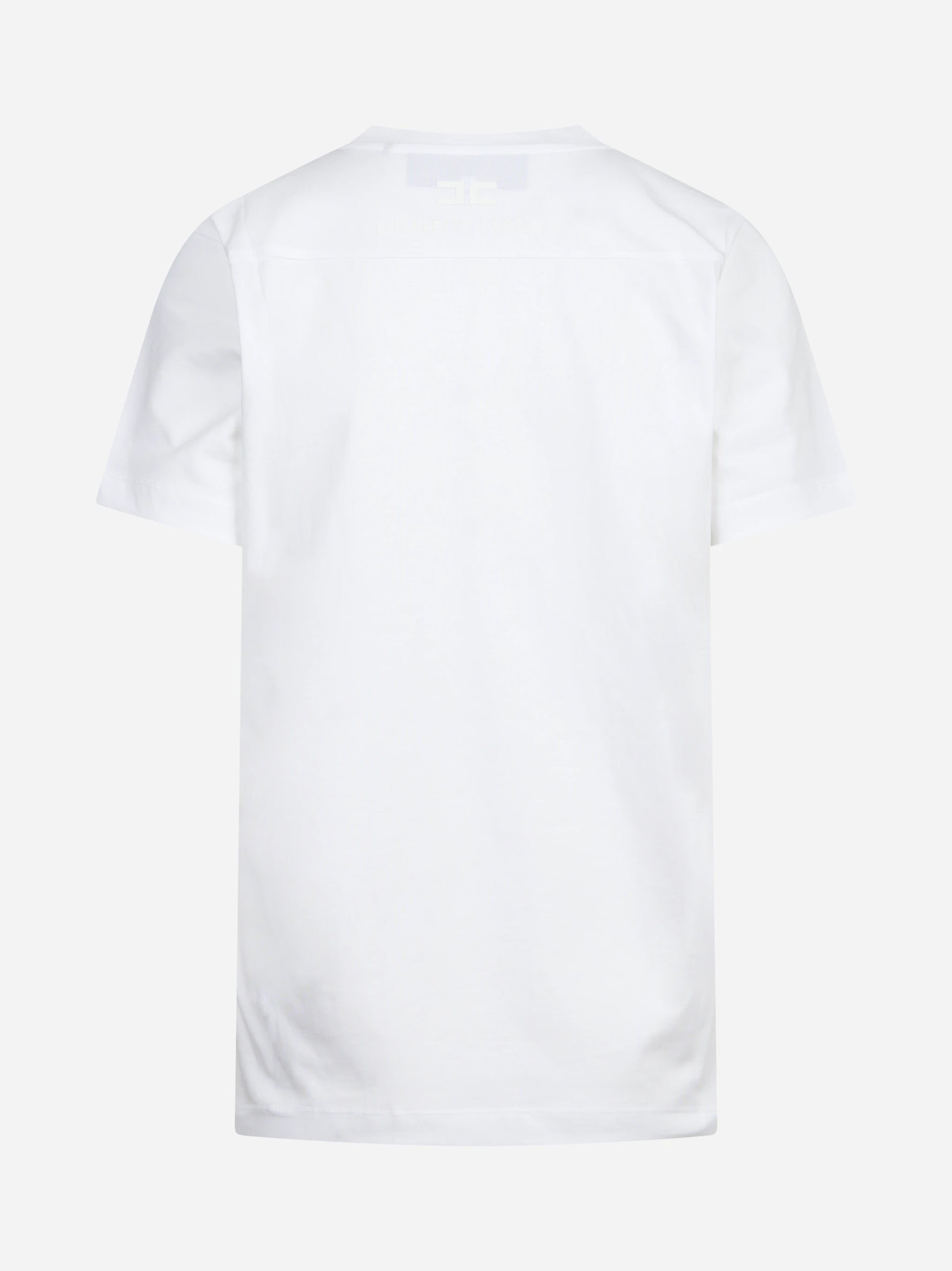 T-shirt girocollo in cotone bianca