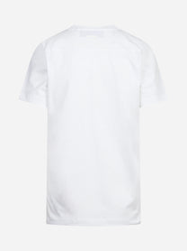 T-shirt girocollo in cotone bianca