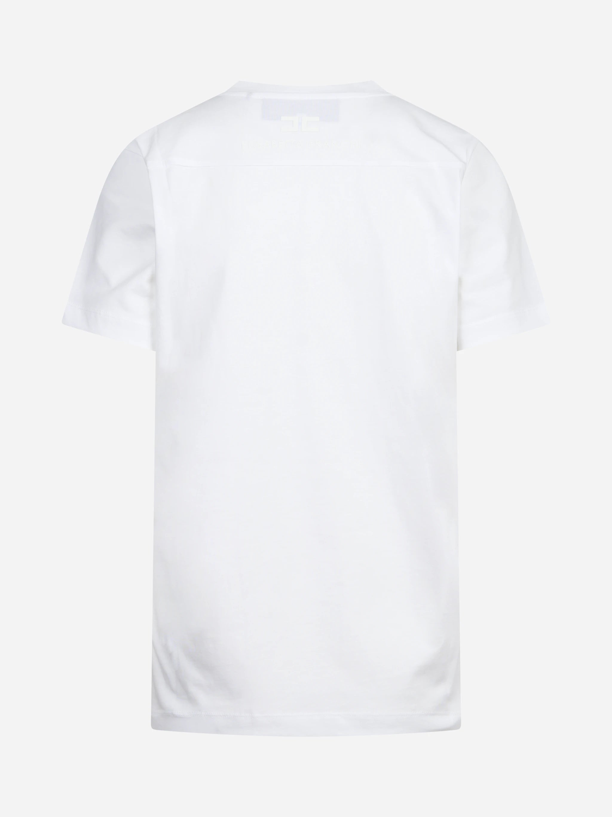 T-shirt girocollo in cotone bianca