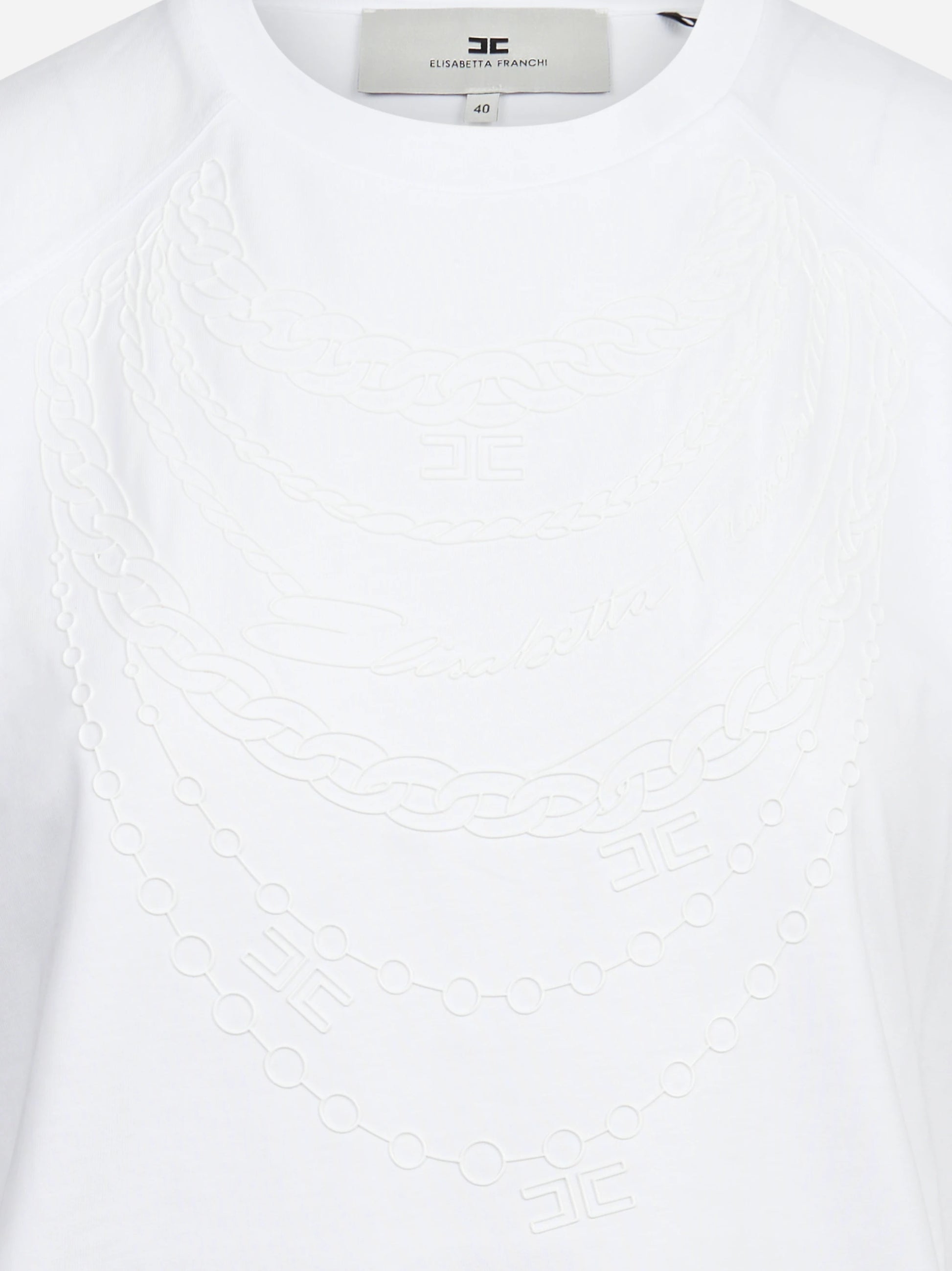 T-shirt girocollo in cotone bianca