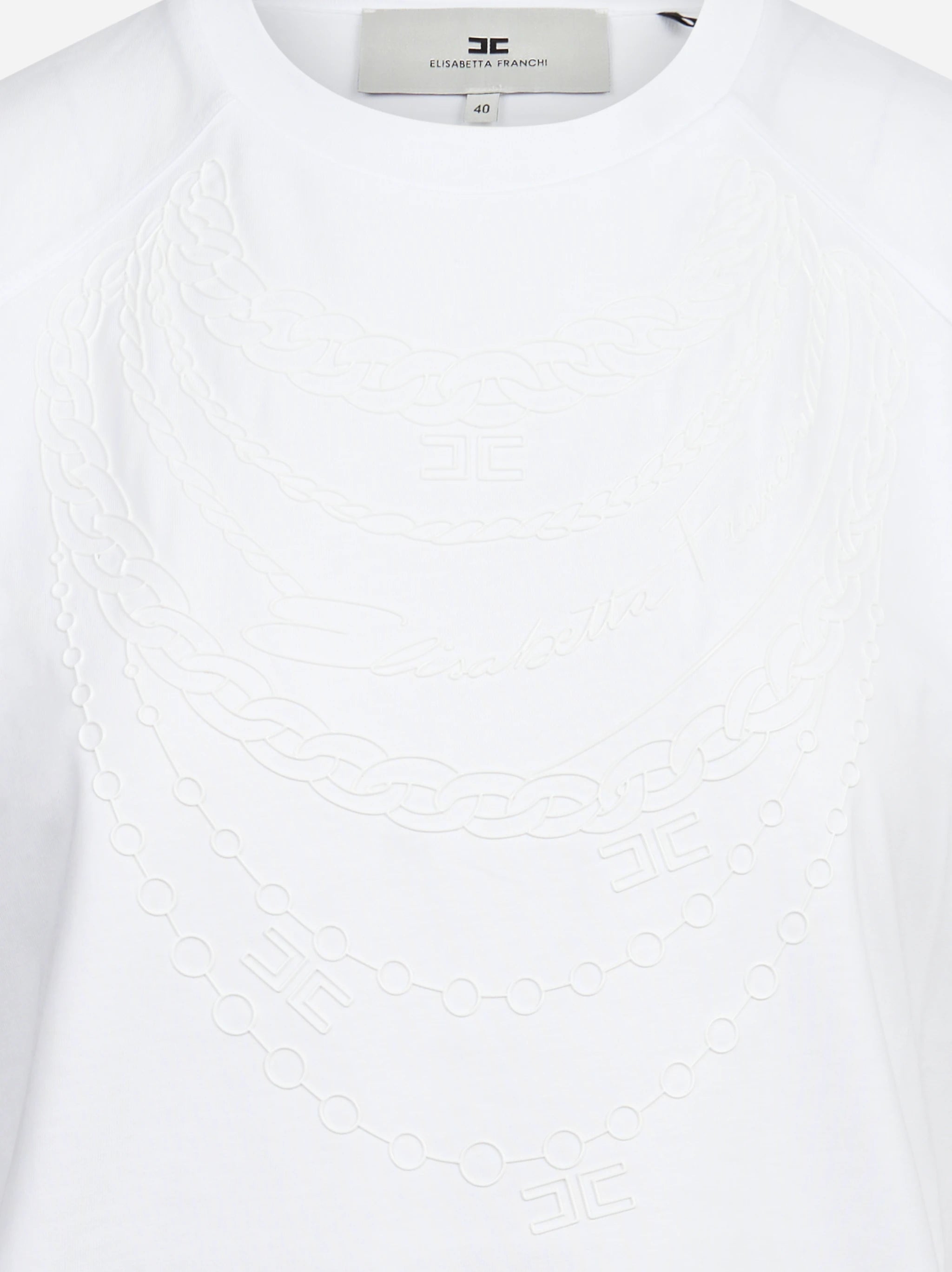 T-shirt girocollo in cotone bianca