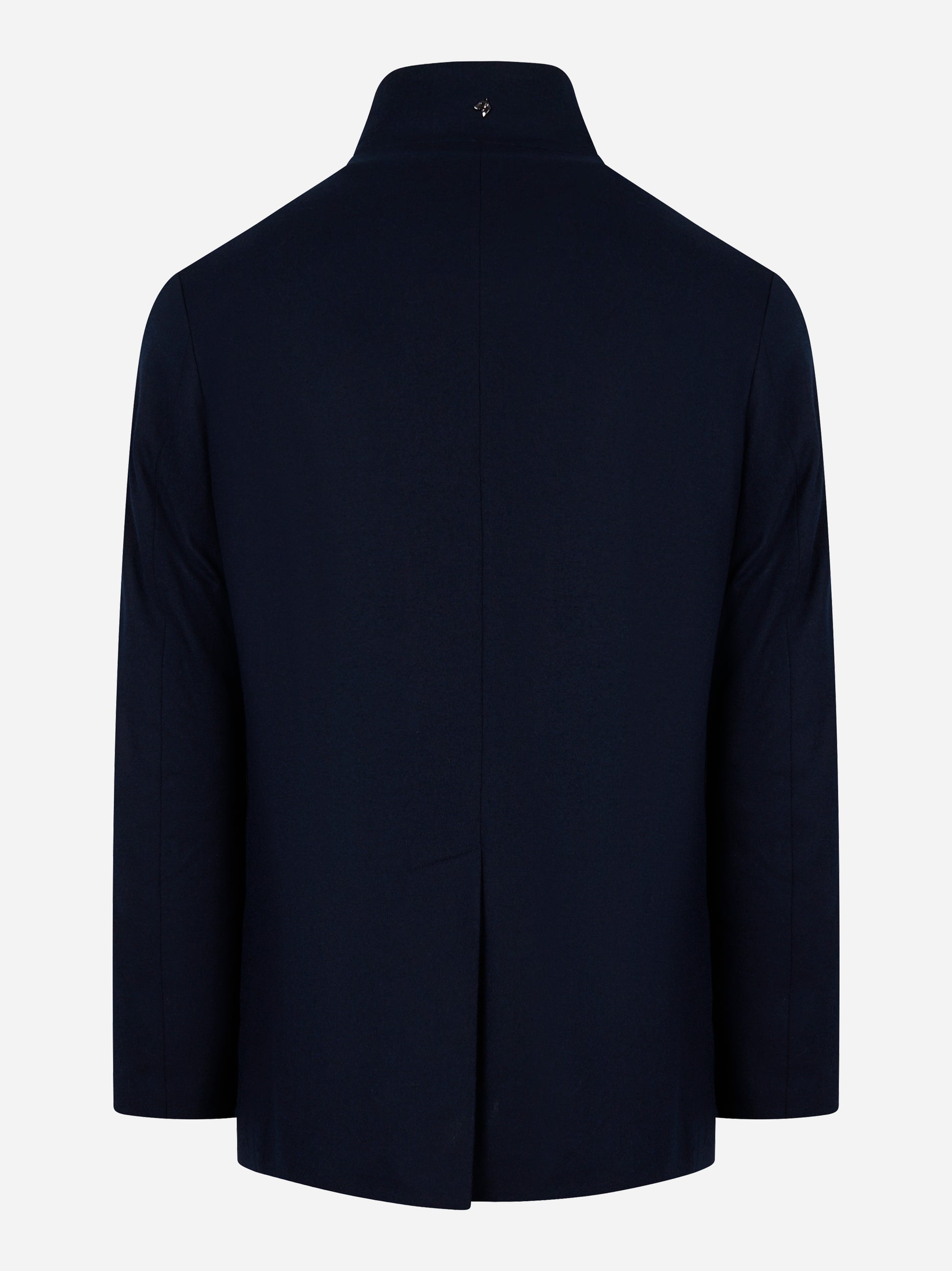 Giacca lunga in lana con interno in piuma Blu