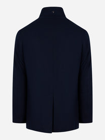 Giacca lunga in lana con interno in piuma Blu