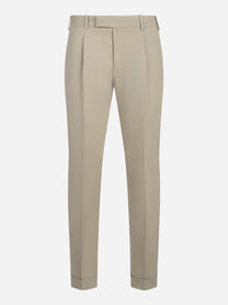 Pantalone Rebel in fresco lana stretch beige