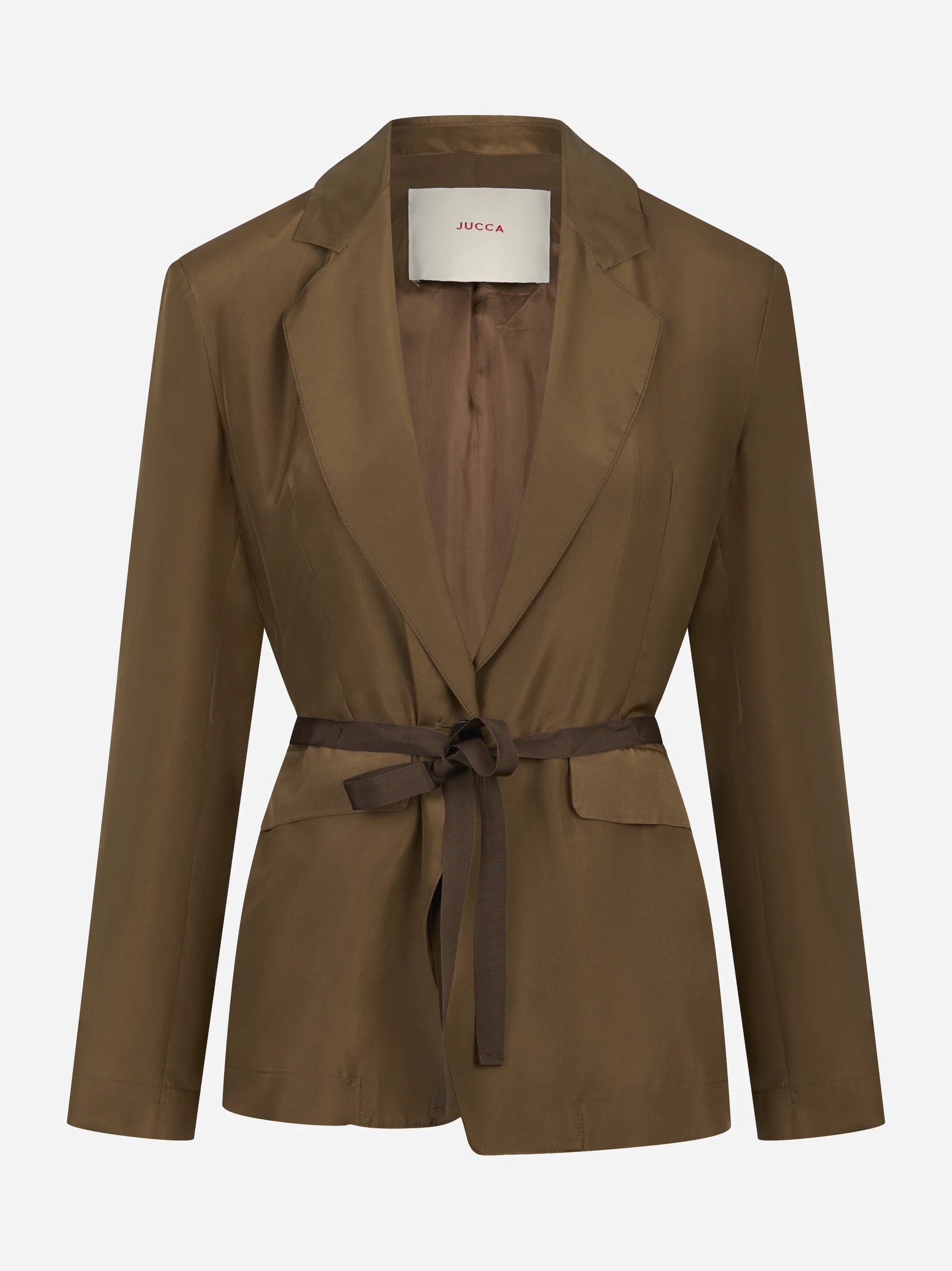 Blazer in seta con cintura in vita