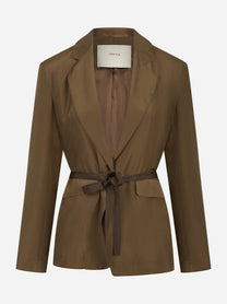 Blazer in seta con cintura in vita