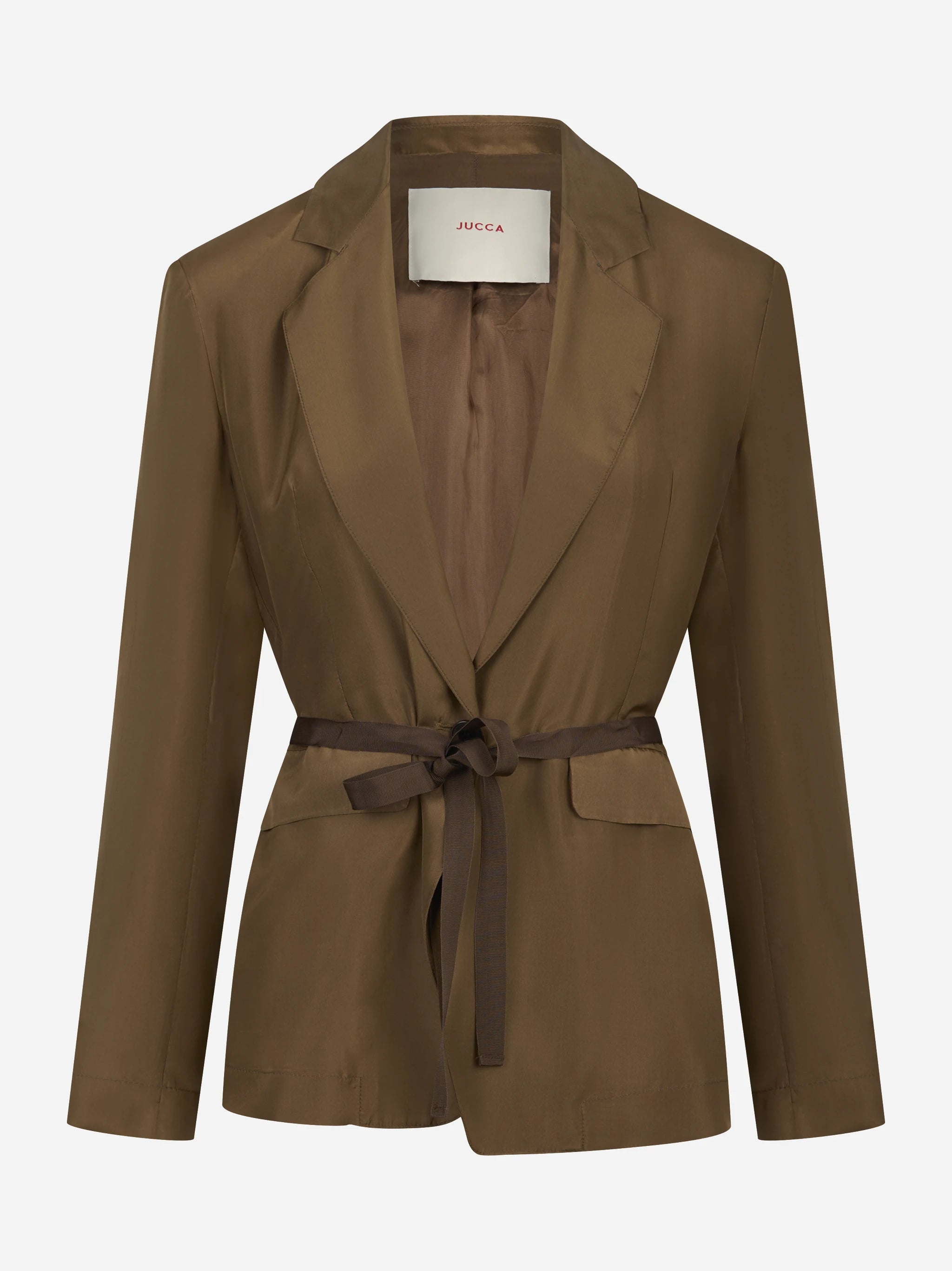 Blazer in seta con cintura in vita