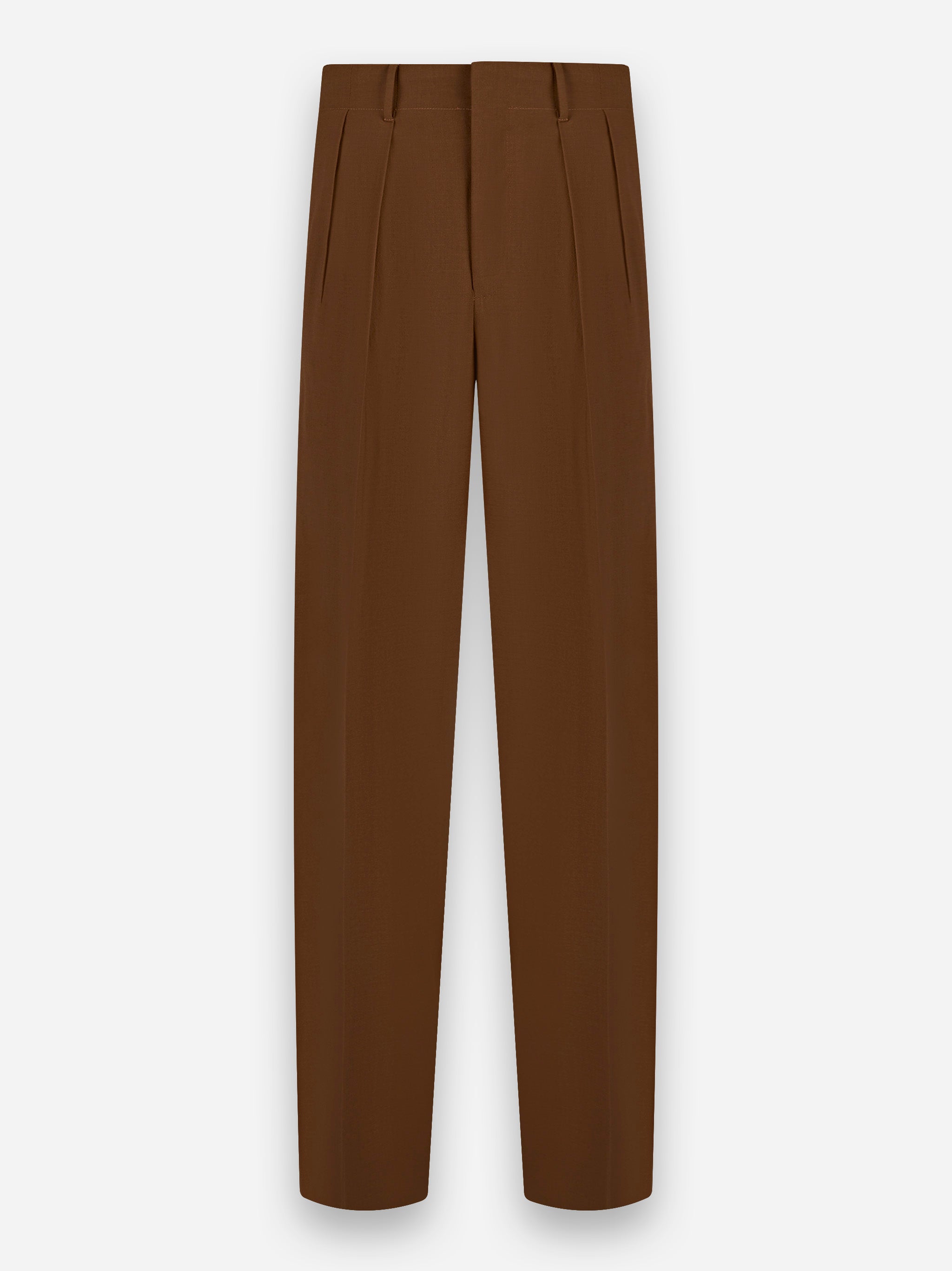 Pantalone Wide loose fit in techno lana Marrone