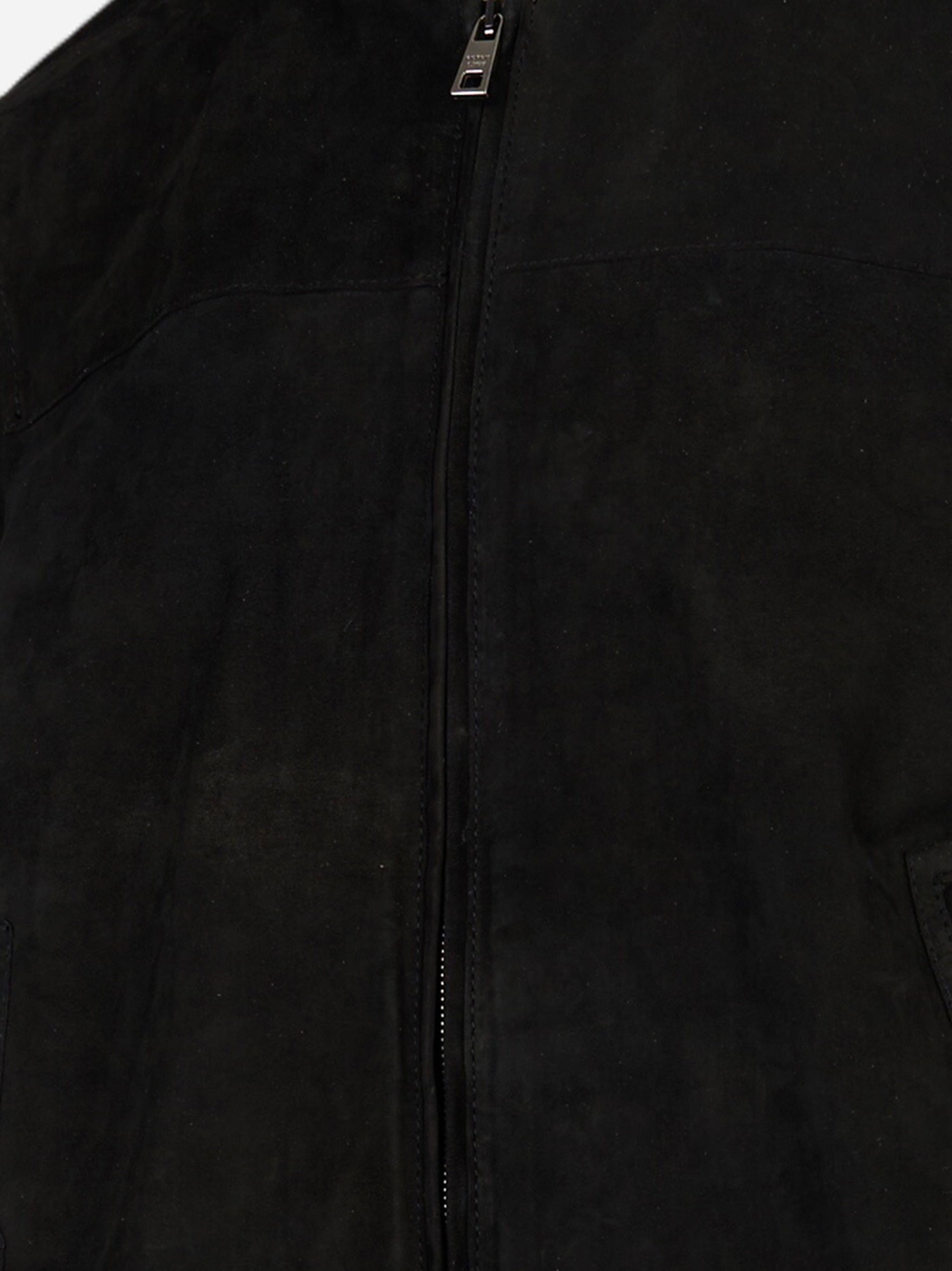 Giacca hoodie in pelle Nero