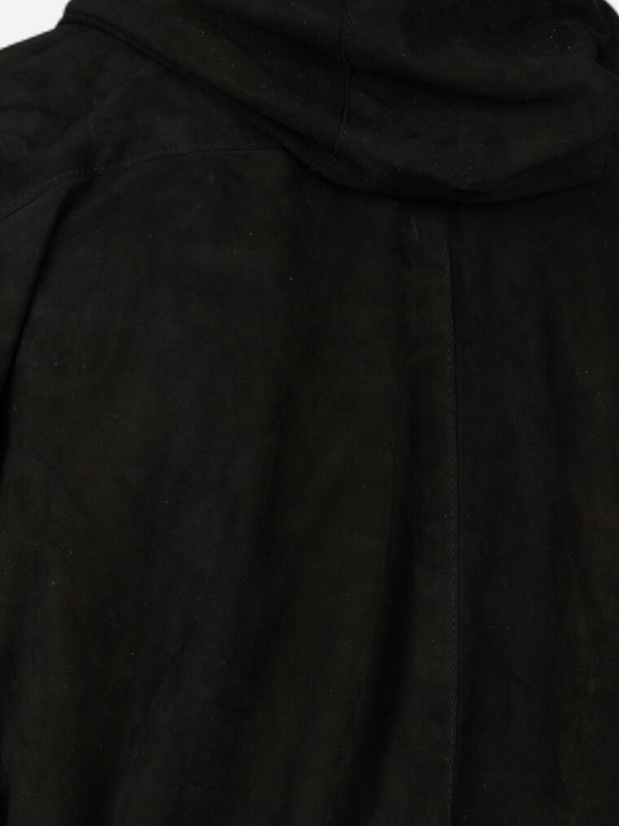 Giacca hoodie in pelle Nero