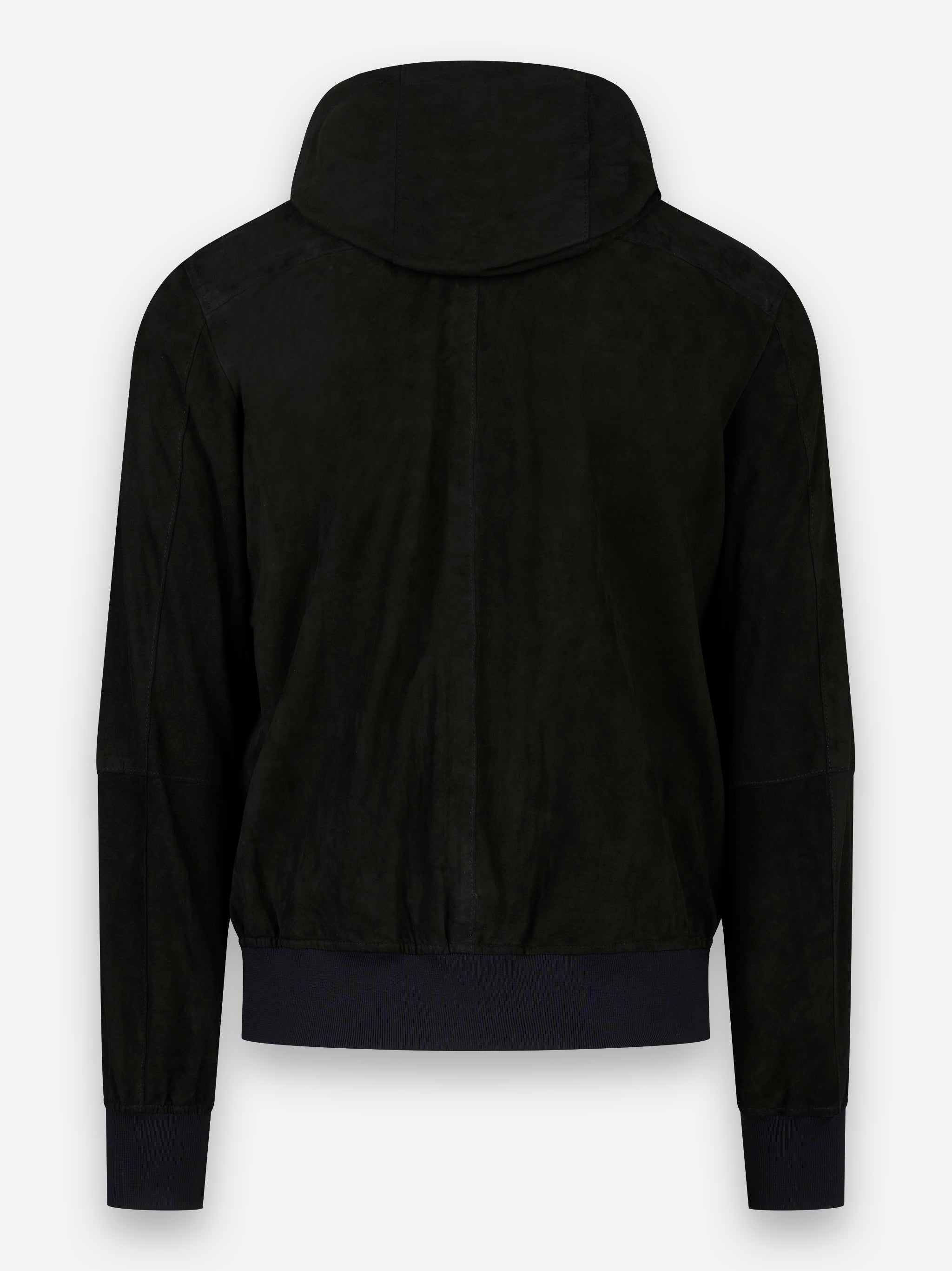 Giacca hoodie in pelle Nero