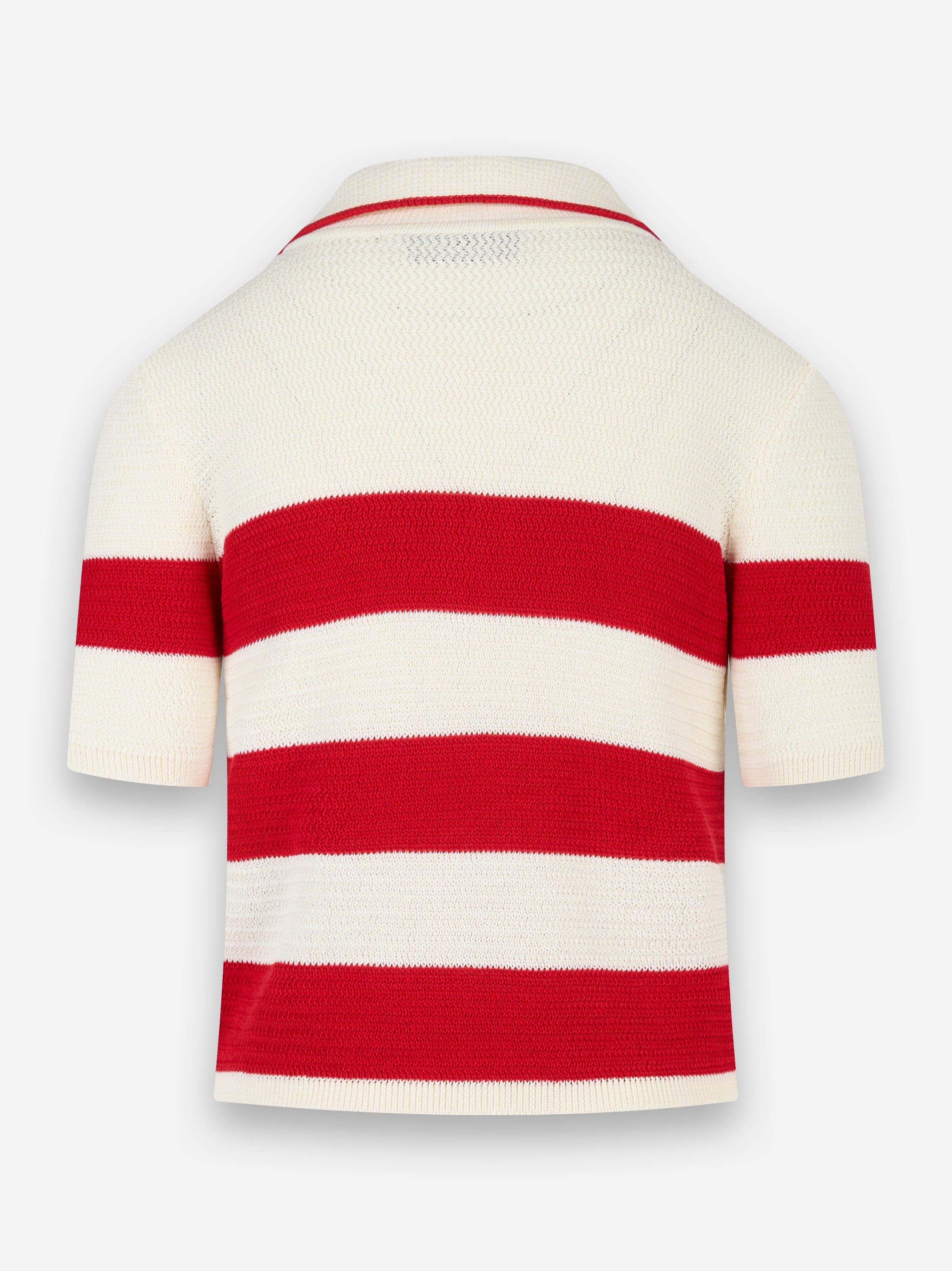 Polo in cotone con motivo a righe Rosso