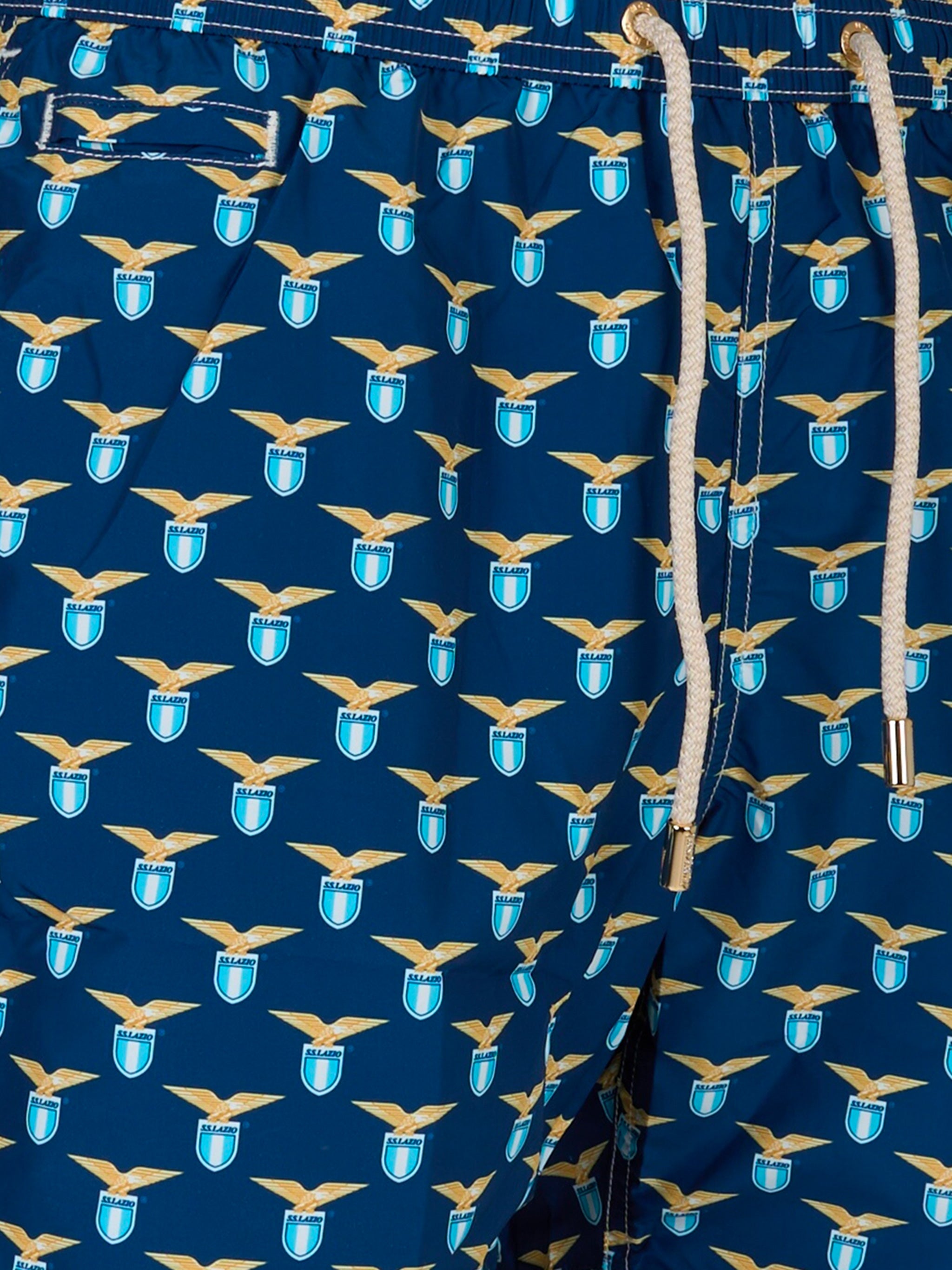 Costume da bagno in tessuto leggero con stampa logo Lazio Blu