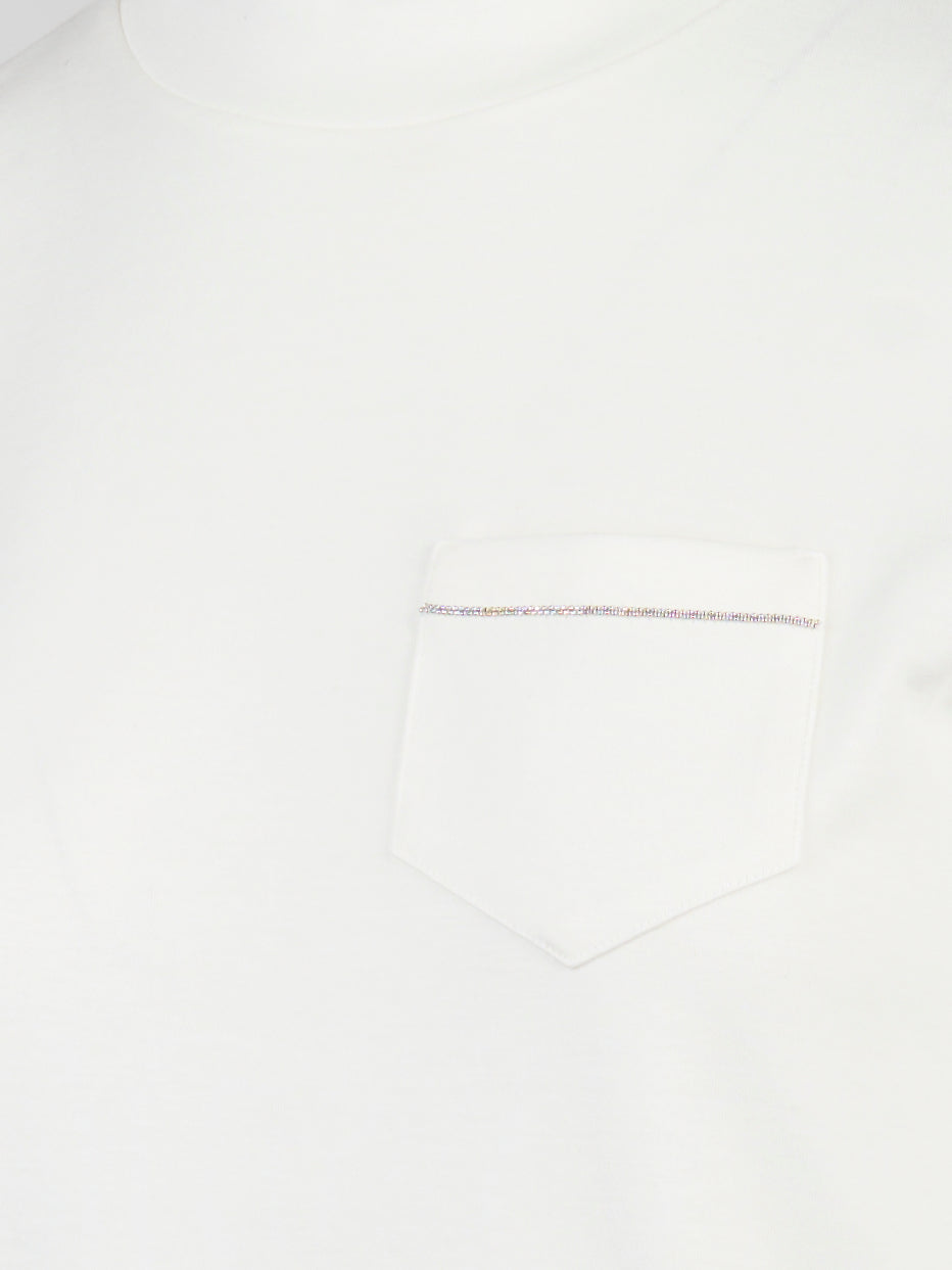 T-shirt legegto jersey doppio in cotone tecnico Bianco