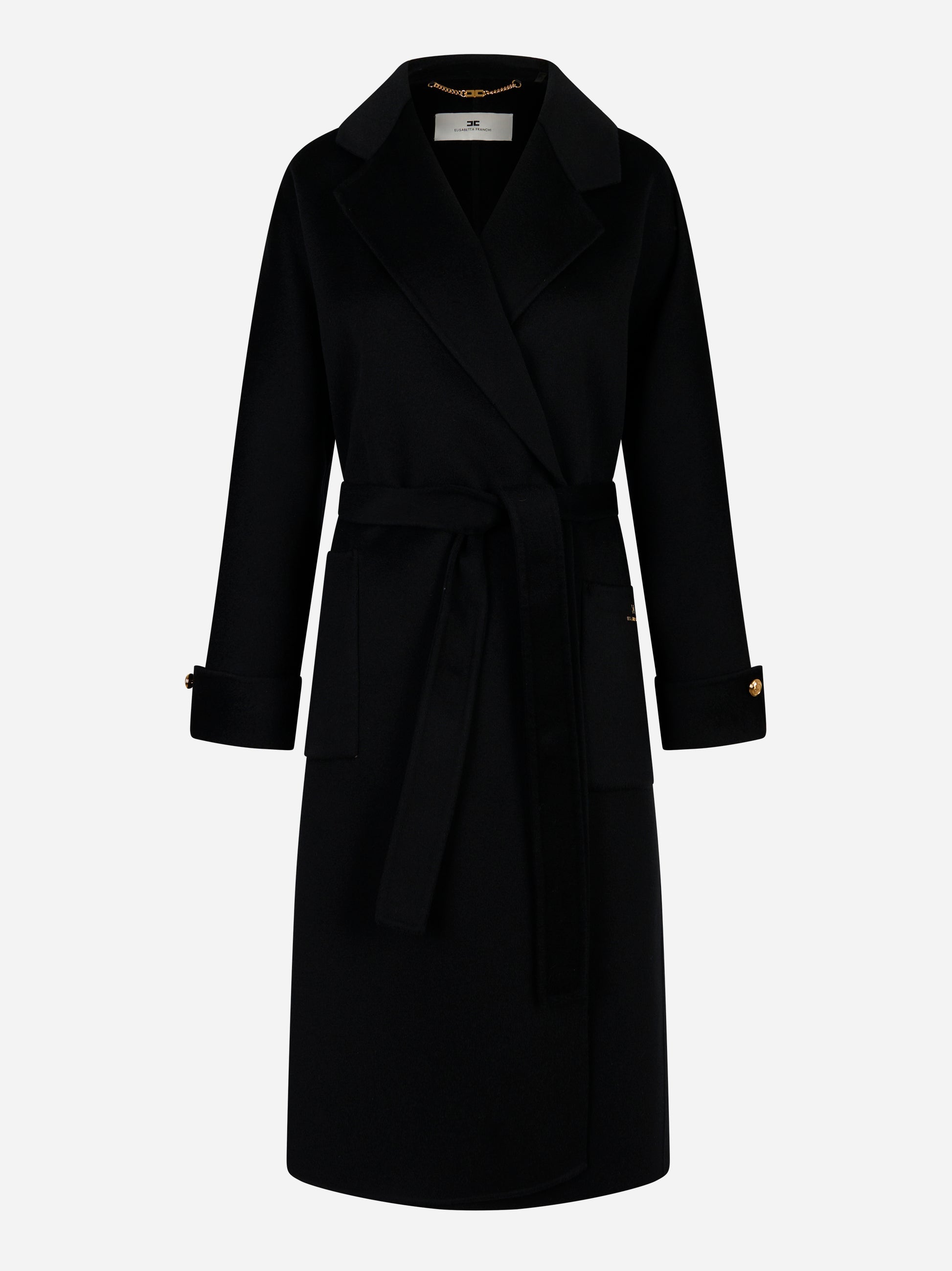 Cappotto in panno di misto lana double Nero