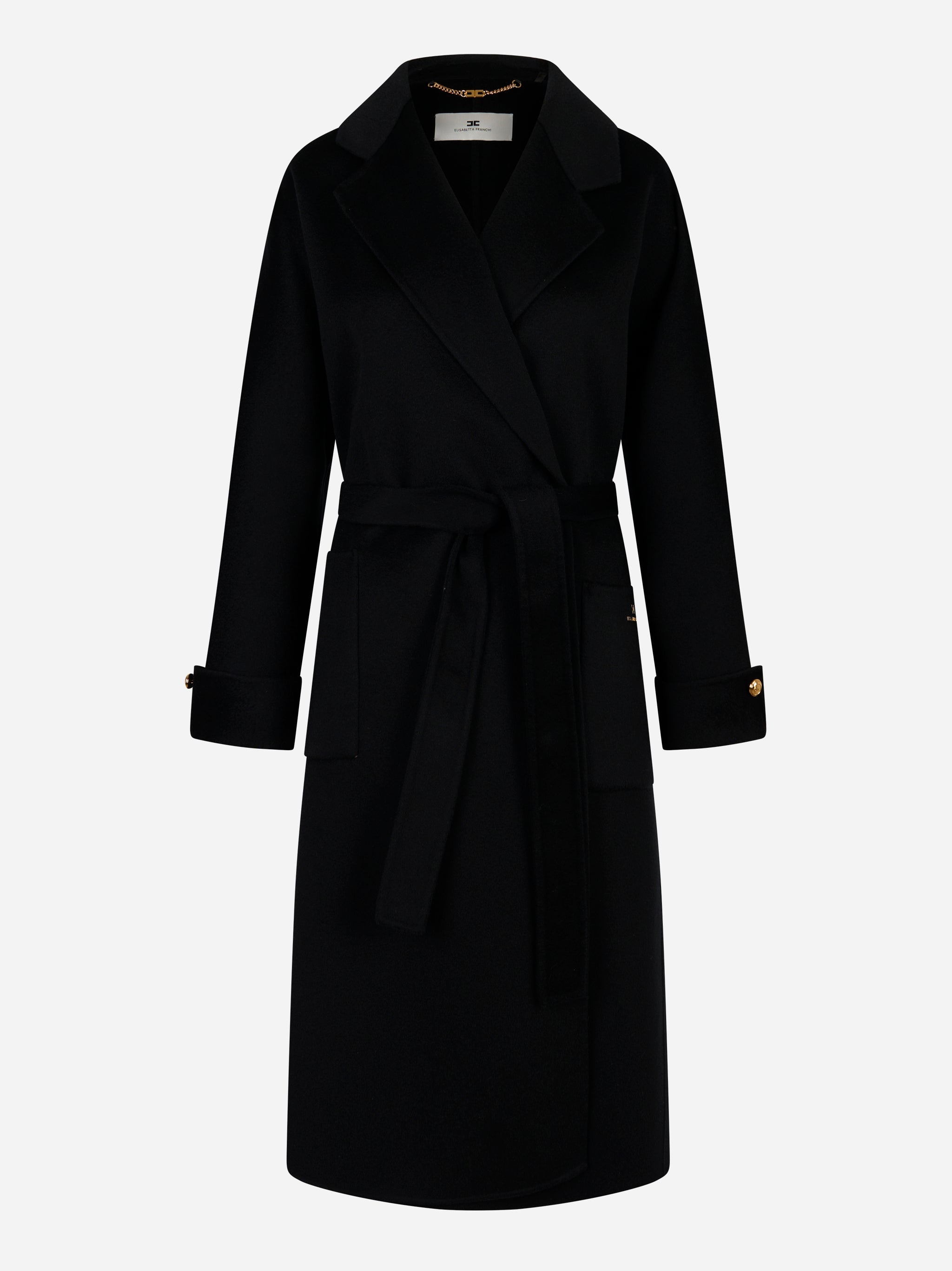 Cappotto in panno di misto lana double Nero