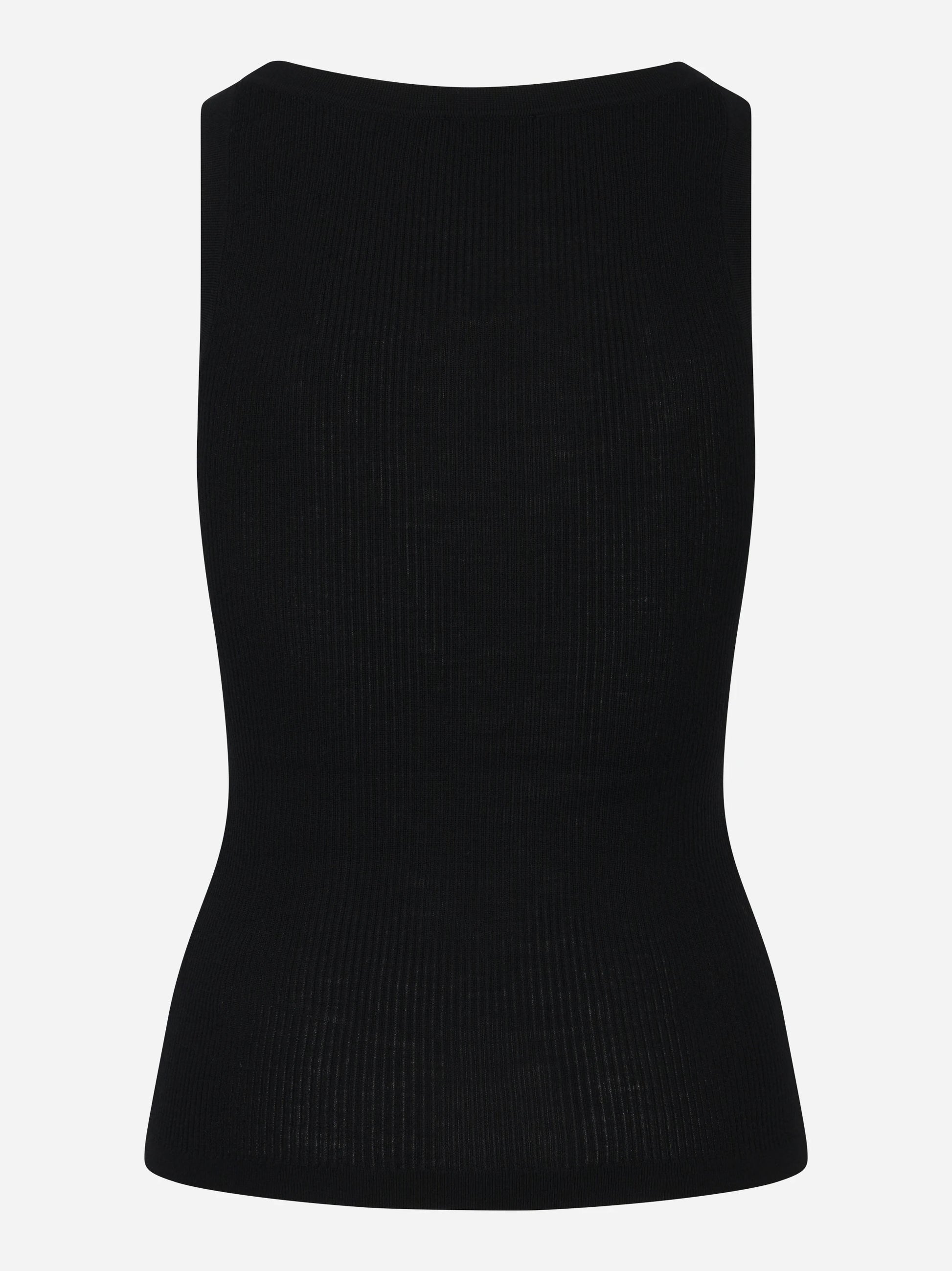 Top in maglia nero con logo