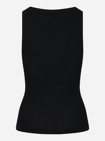 Top in maglia nero con logo